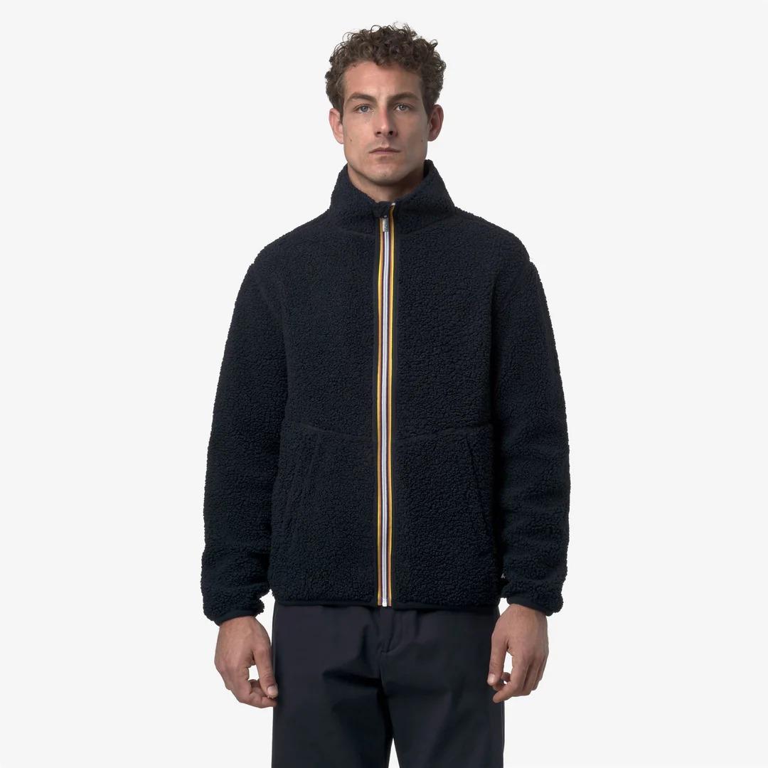 PASCAL SHERPA POLAR REVERSIBLE<BR/>BLUE DEPTH-BLUE DEPTH<BR/>Giacca in pile reversibile blu da uomo con effetto sherpa K3132PW A2B K-WAY