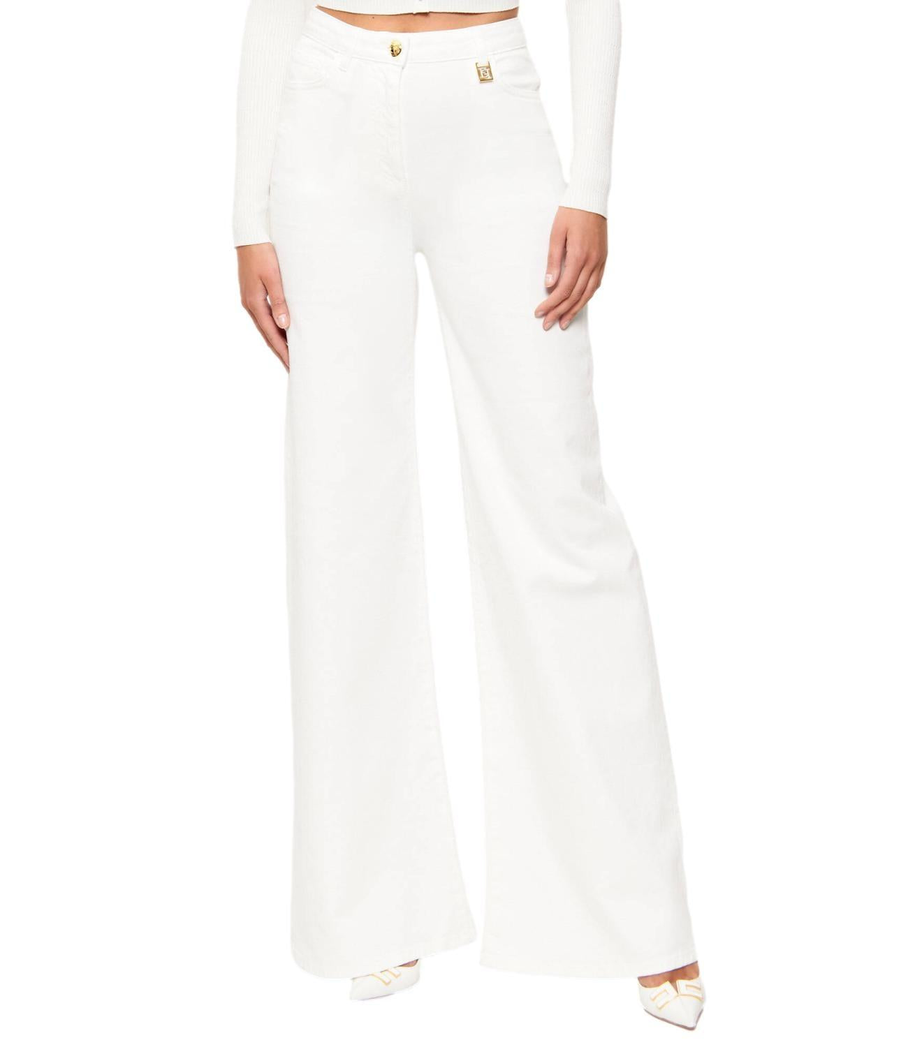 Jeans a palazzo con dettaglio logo PJ23N61E2 360 ELISABETTA FRANCHI