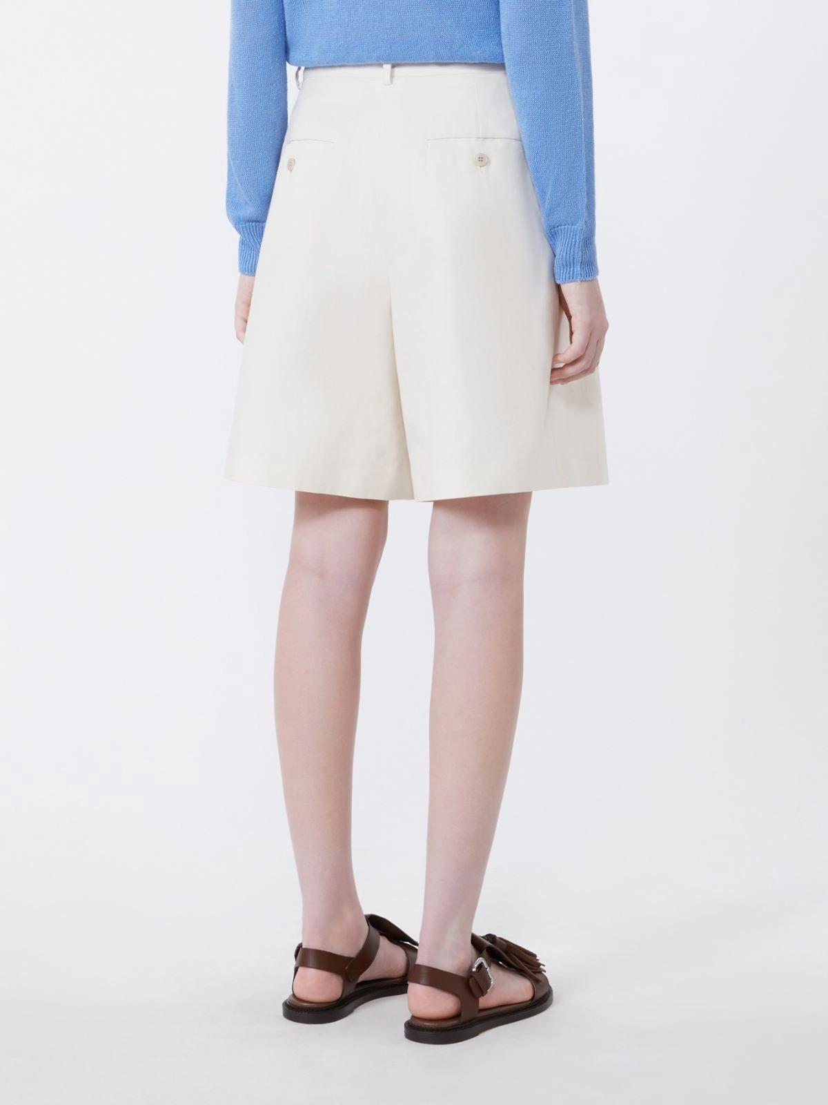 Bermuda in canvas di cotone e lino - ECRU<BR/> WKDECUBA 001 WEEKEND