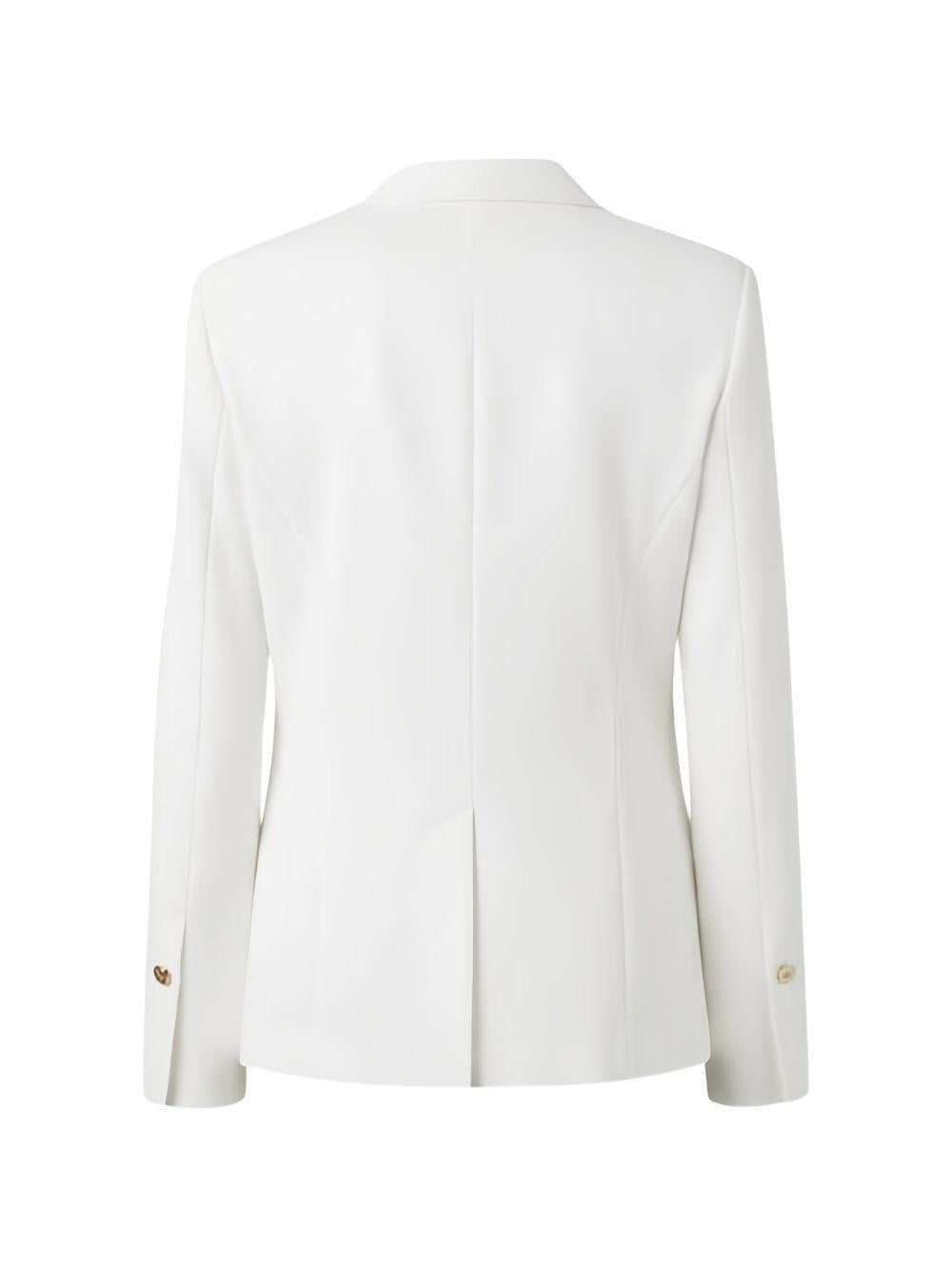 Giacca monopetto bianca da donna in lino 106597A34I Z05 PINKO