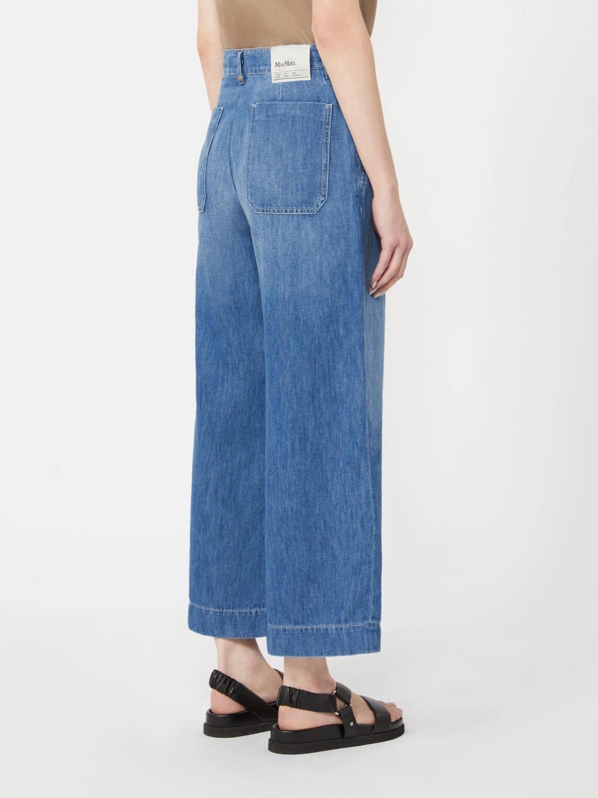 Pantalone in denim di cotone e lino - Blu SMMASTICE 001 S MAX MARA