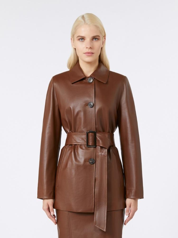 Giacca in nappa con cintura TOLMIN 002 MAX MARA STUDIO