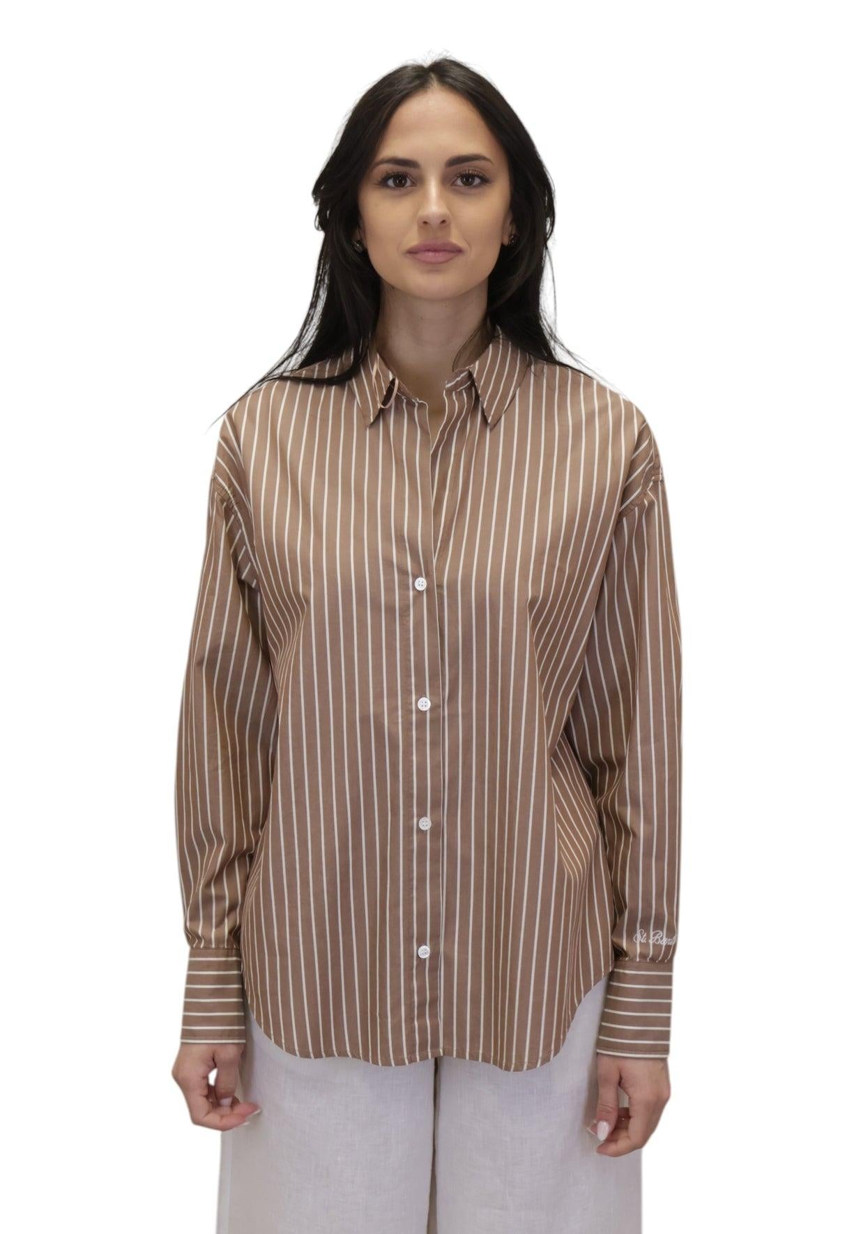 Bluse e camicie Donna Mc2 Saint Barth - Cristal Cotton Stripes Tiny V Princesse CYS0001 01378L MC2 SAINT BARTH