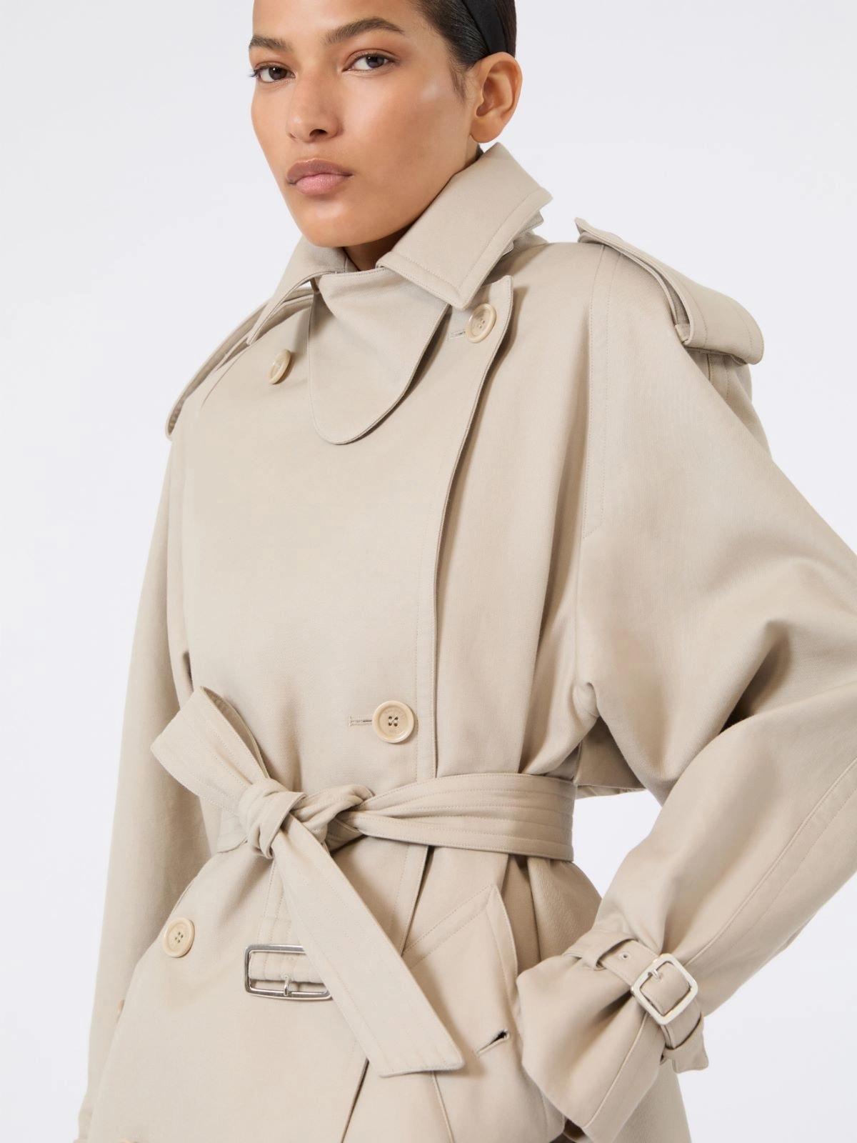 Spolverino corto in cotone - Sabbia<BR/> MXSCACIO 002 MAX MARA SFILATA