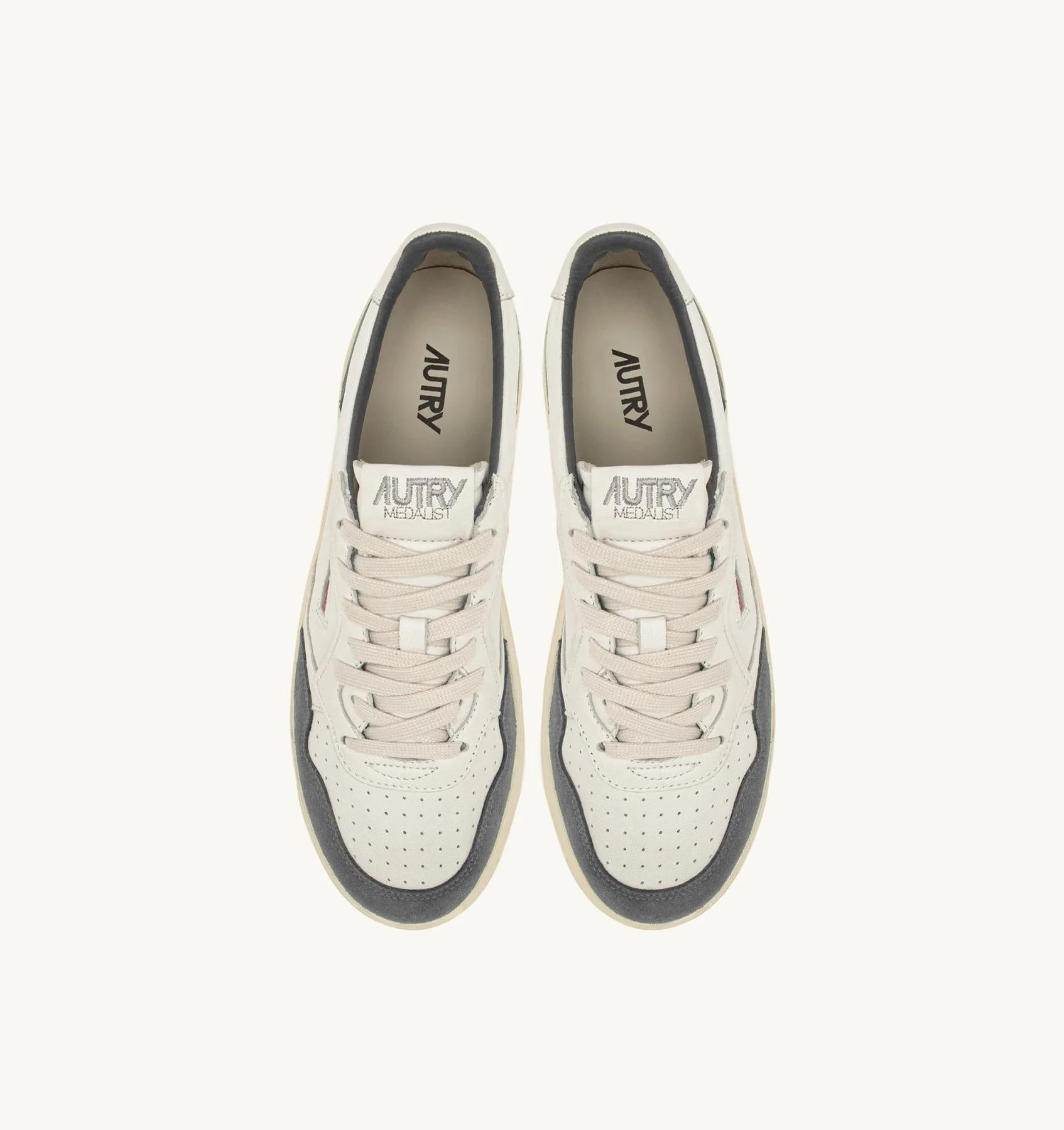 SNEAKERS MEDALIST LOW IN PELLE BIANCA E SUEDE MOREL AULM GS45 AUTRY ACTION SHOES