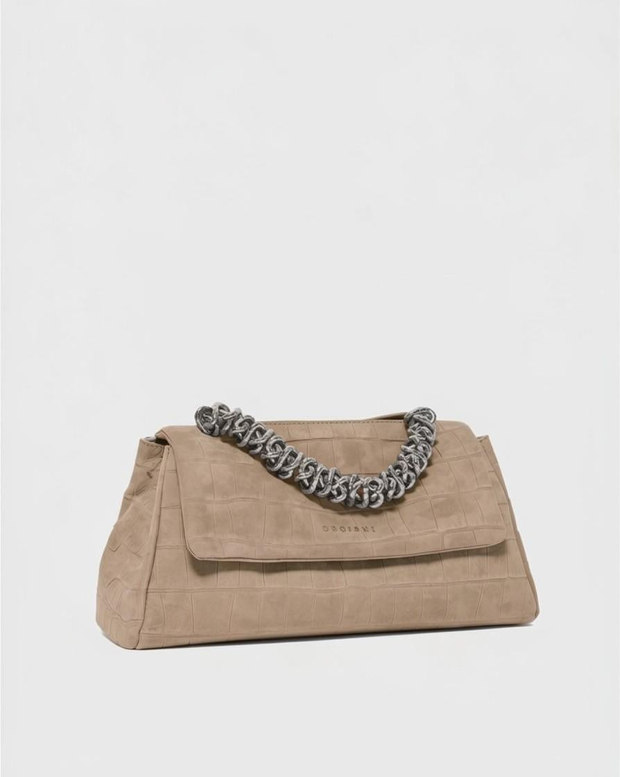 Borsa Sveva Longuette Twilight a spalla in nabuk stampa cocco B02159TWL BISCOTTO ORCIANI
