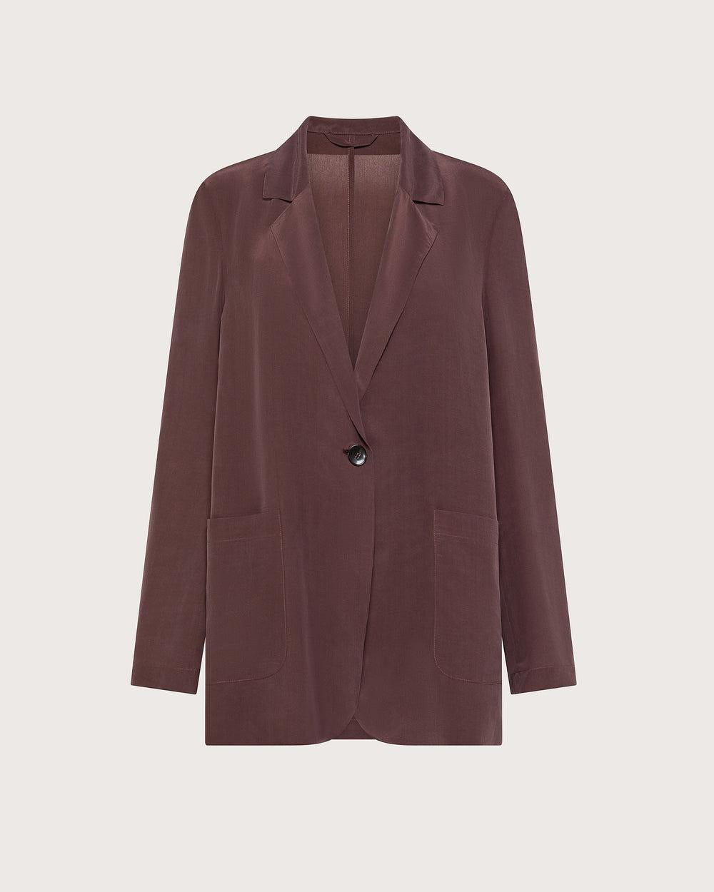 Giacca monopetto in seta lavata<BR/> GI0962460239 240 SEVENTY