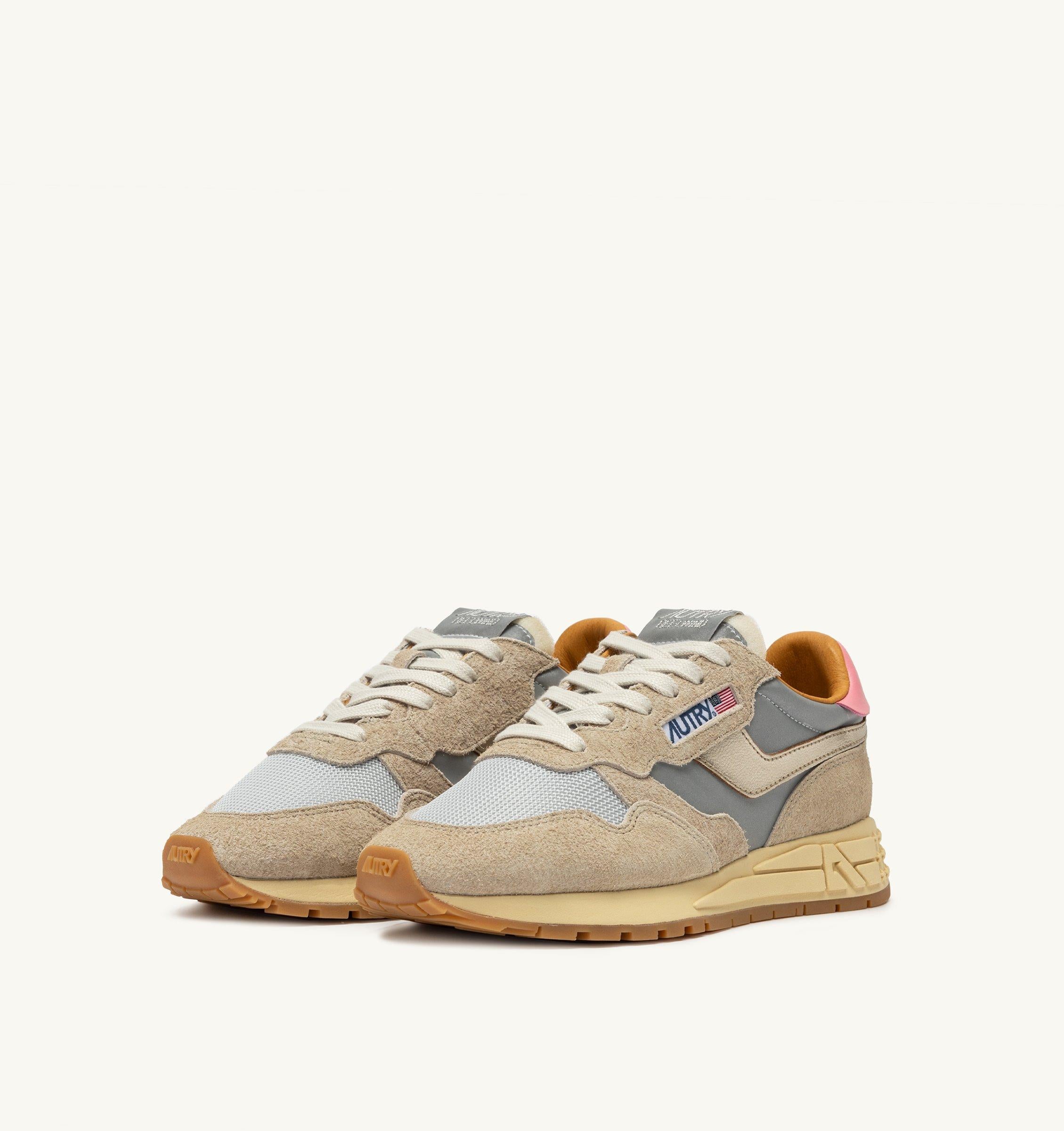 SNEAKERS REELWIND LOW IN NYLON E SUEDE COLORE SILVER PLATINUM REFLECTIVE