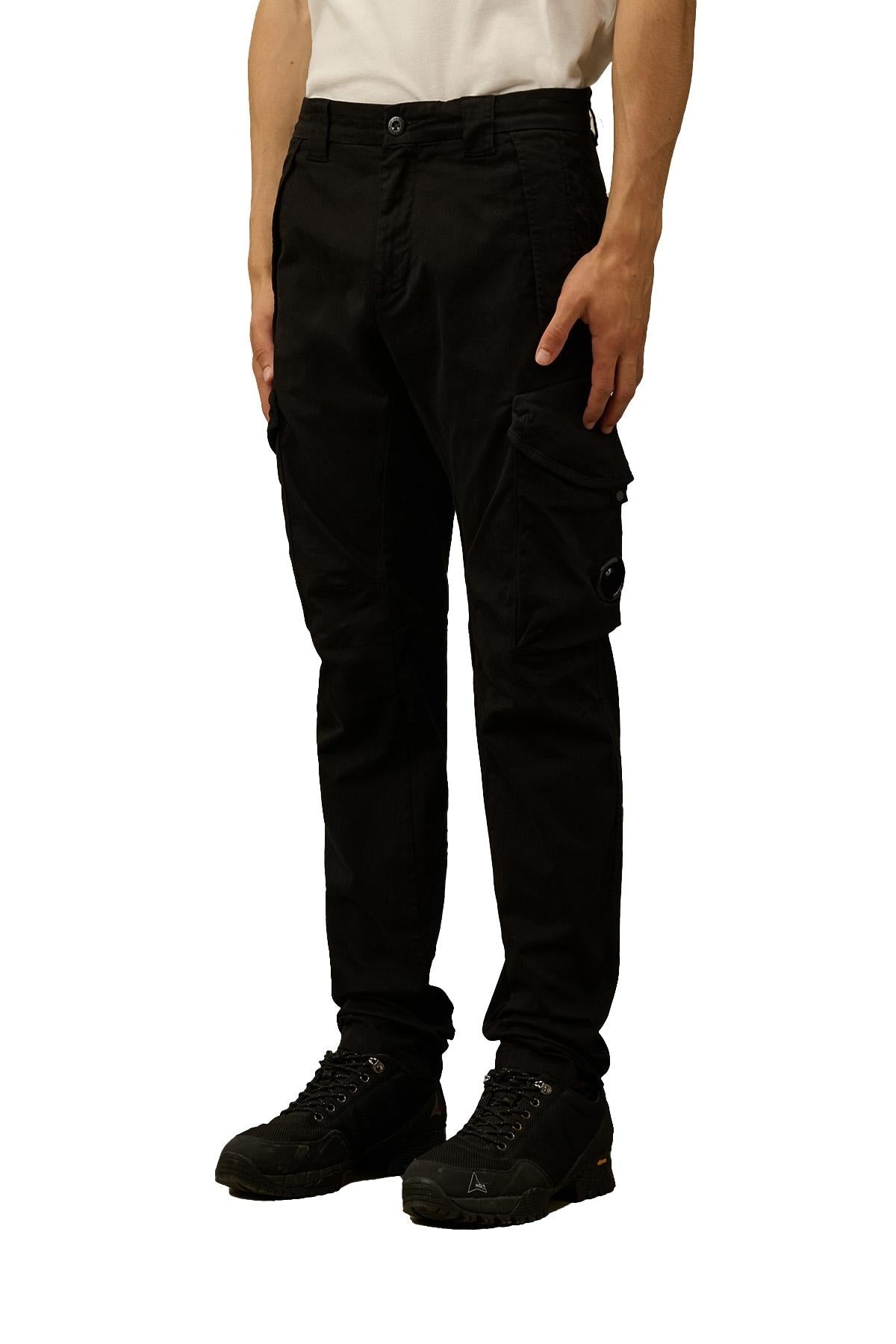 Stretch Sateen Regular Cargo Pants<BR/> CMPA211A 999 C.P. COMPANY