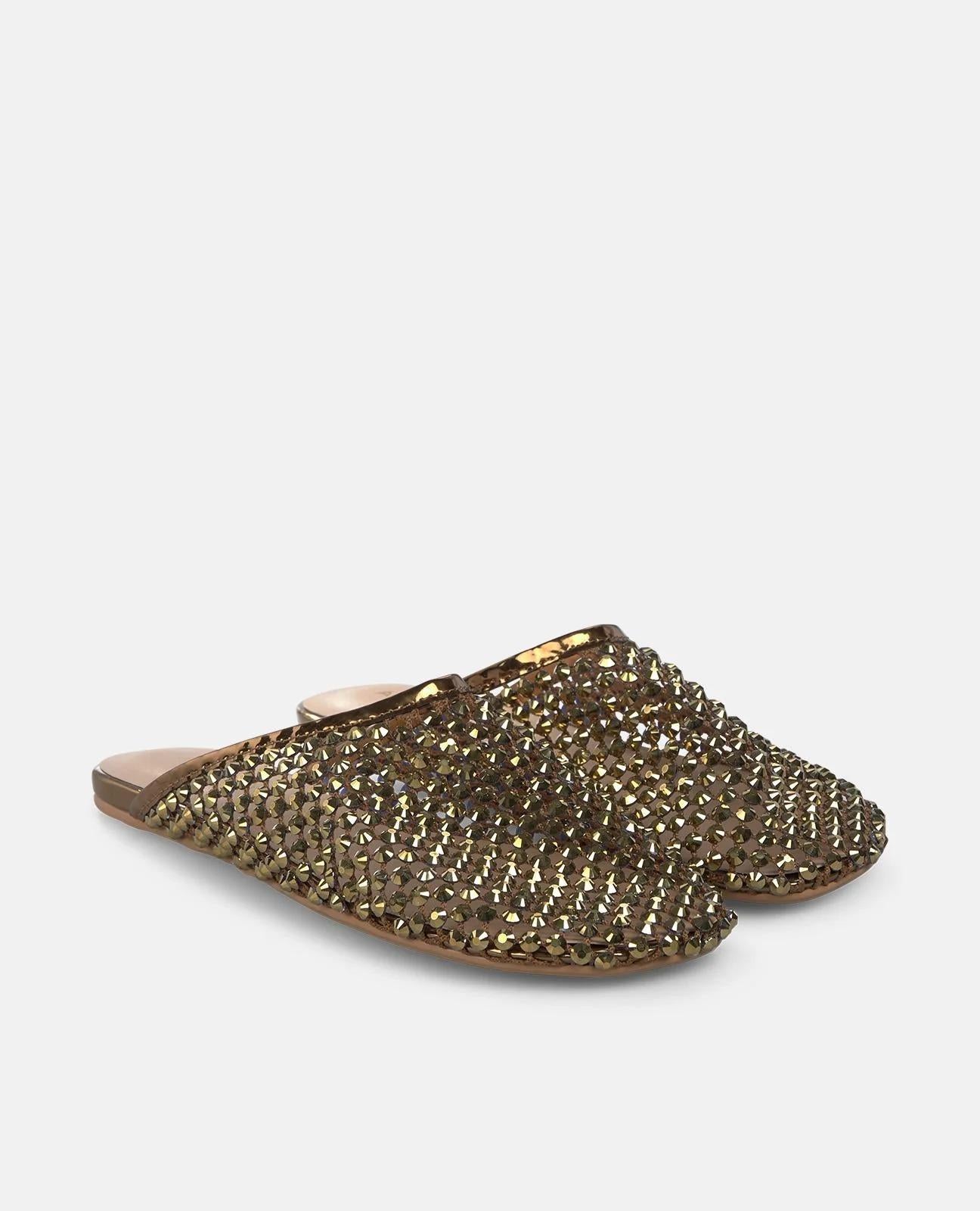 Ciabbattina a rete con pietre 1350 MIRRORGOLD ALMA EN PENA