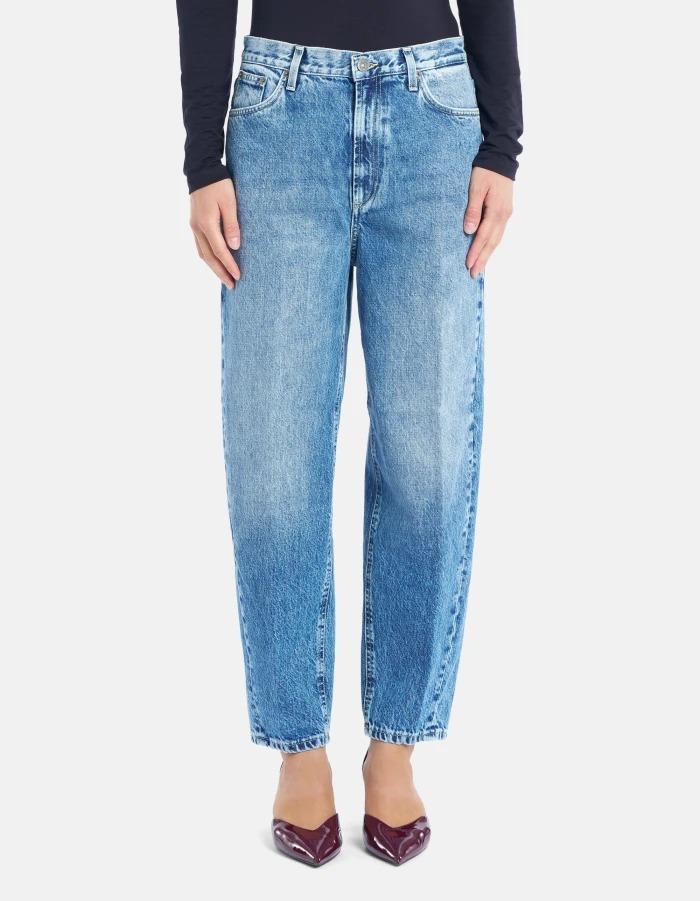 Jeans Bessie loose in denim fisso<BR/> DP784DF0283LH6 800 DONDUP
