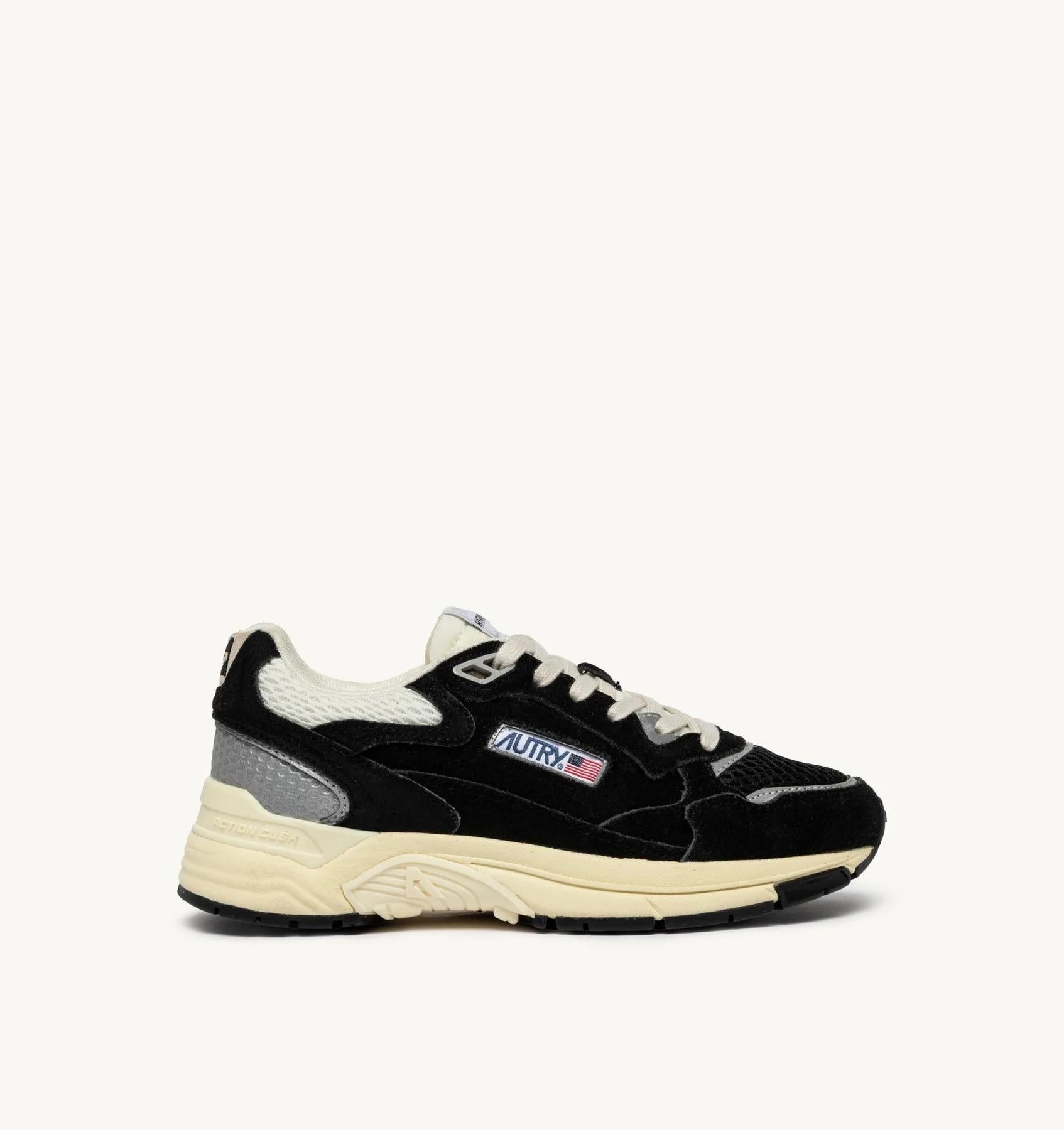 SNEAKERS HYPERWAY IN MESH E SUEDE NERO E ARGENTO<BR/> HYLM UM23 AUTRY ACTION SHOES