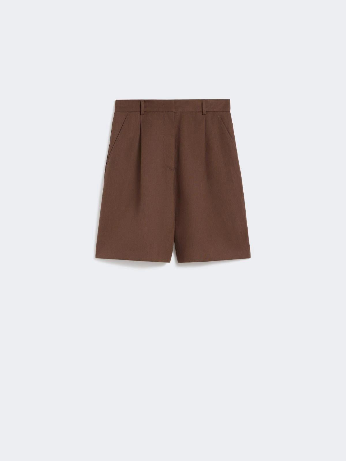 Bermuda in canvas di cotone e lino - CIOCCOLATO WKDECUBA 013 WEEKEND