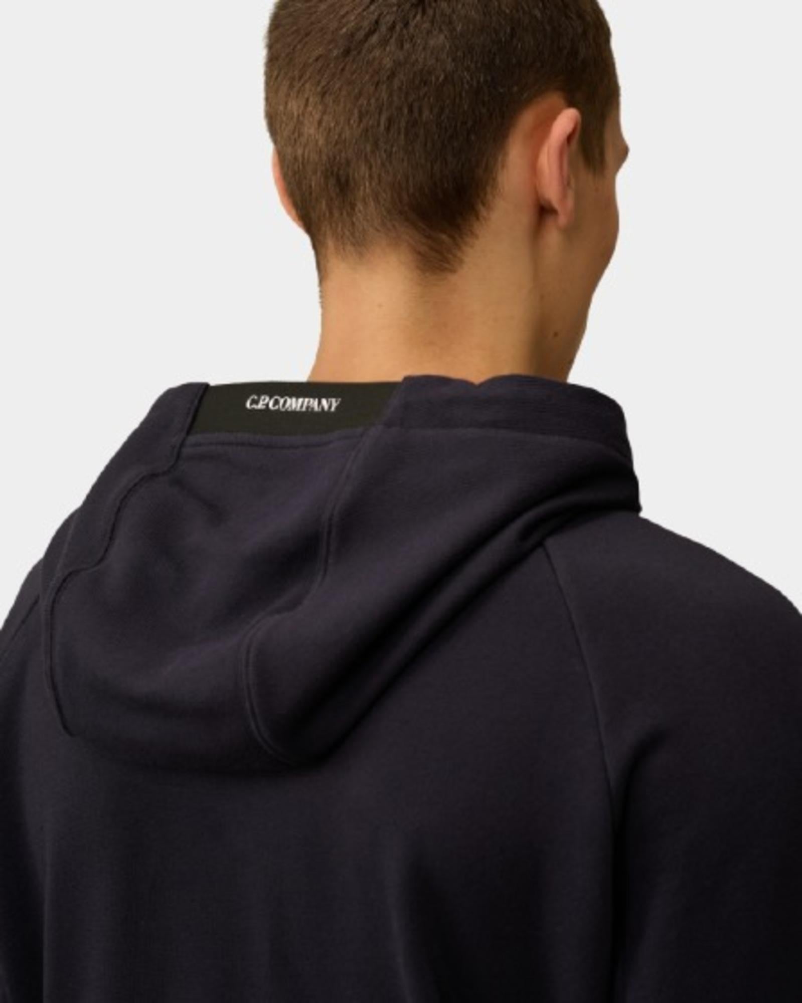 Felpa uomo in cotone garzato con cappuccio