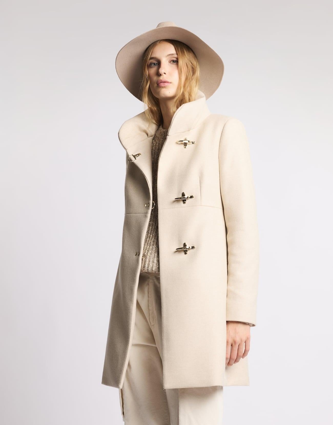 Romantic Coat in Panno di Lana Mélange<BR/> NAW5051Y050XMY C002 FAY