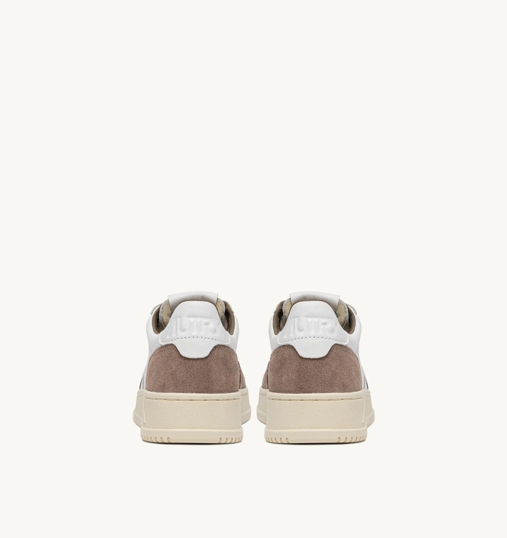 SNEAKERS MEDALIST LOW IN PELLE BIANCA E SUEDE TOBACCO AULM GS43 AUTRY ACTION SHOES 