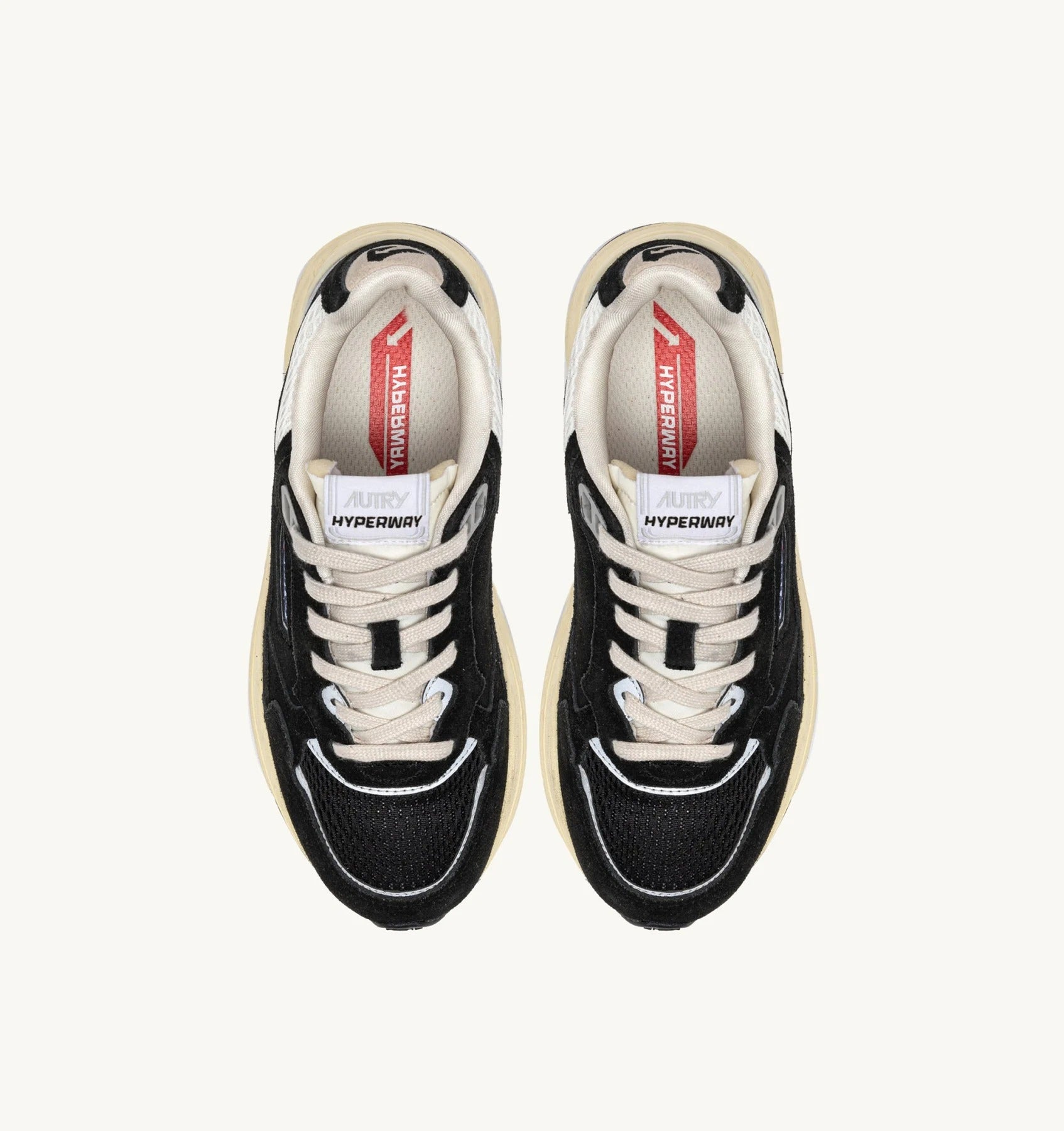SNEAKERS HYPERWAY IN MESH E SUEDE NERO E ARGENTO<BR/> HYLM UM07 AUTRY ACTION SHOES 