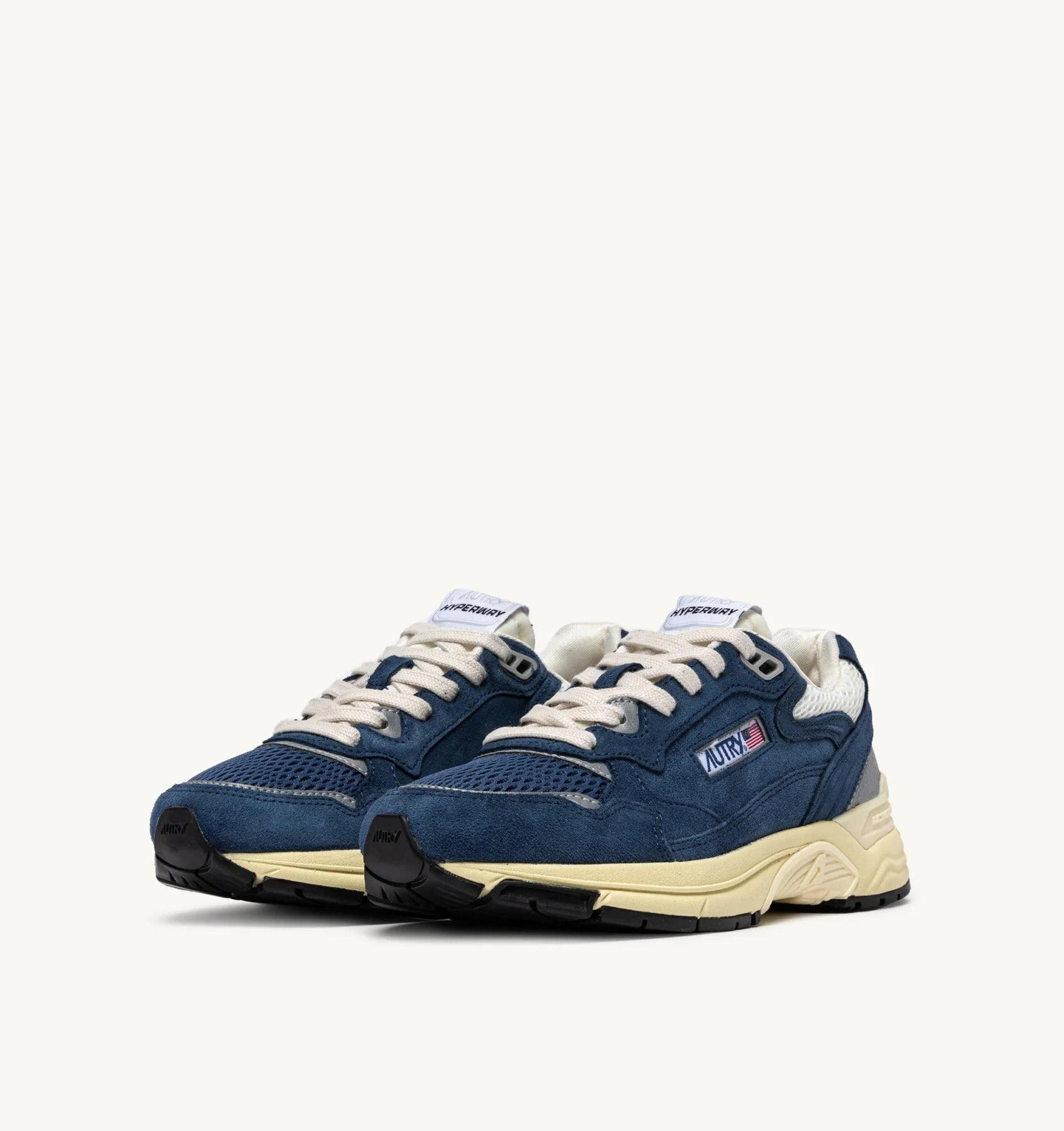 SNEAKERS HYPERWAY IN MESH E SUEDE ENSIGN BLUE E ARGENTO<BR/> HYLM UM09 AUTRY ACTION SHOES 