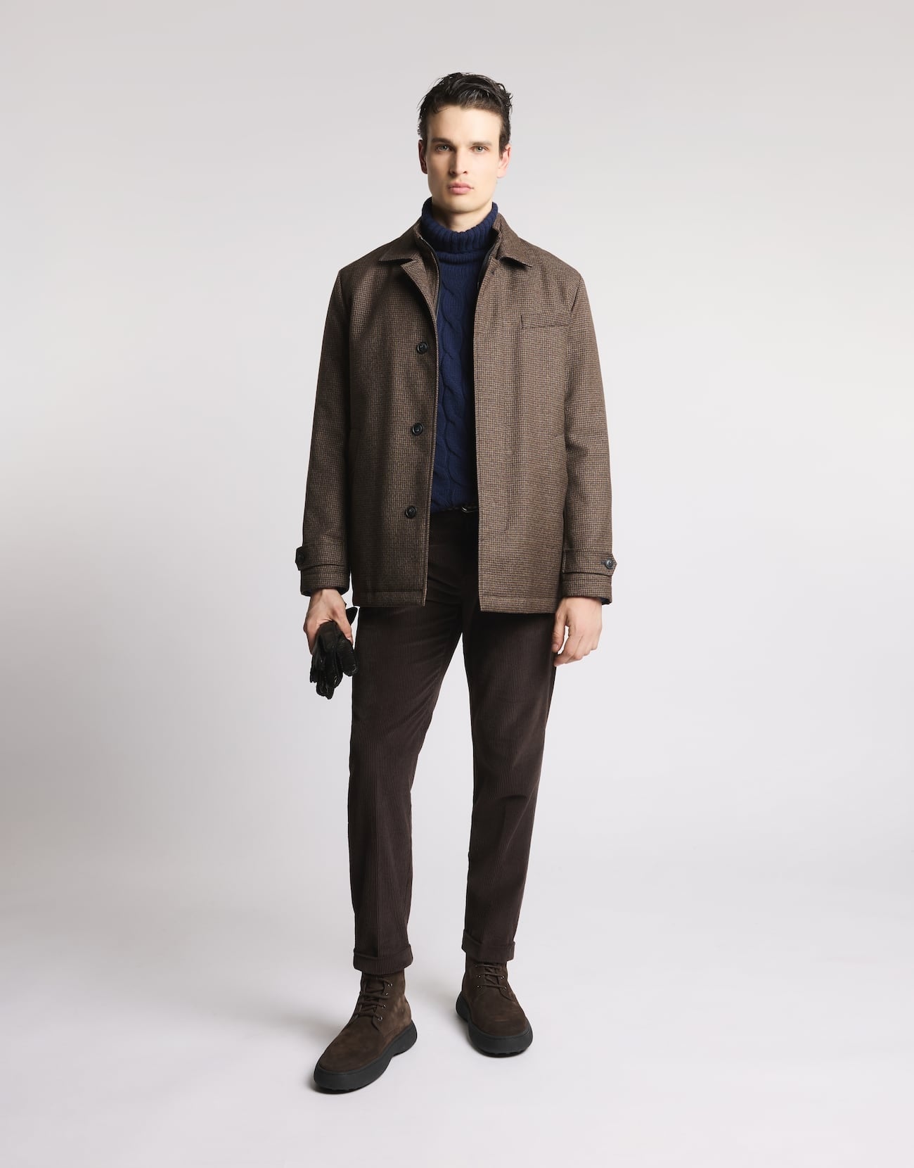 Morning Coat Corto in Lana Mouliné<BR/> NAM13510010XKK S813 FAY 