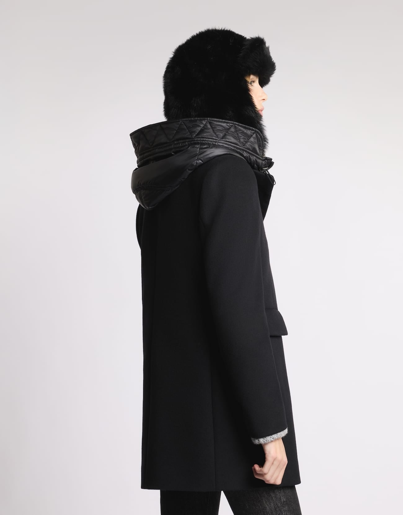 Toggle Coat in Panno di Lana<BR/> NAW59513430SGL B999 FAY 