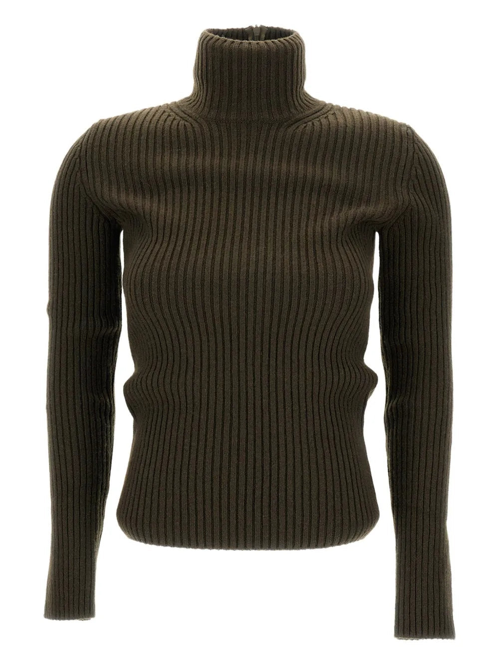 Dolcevita in lana e cachemire a coste - muschio<BR/> ARAL1234 006 MAX MARA 