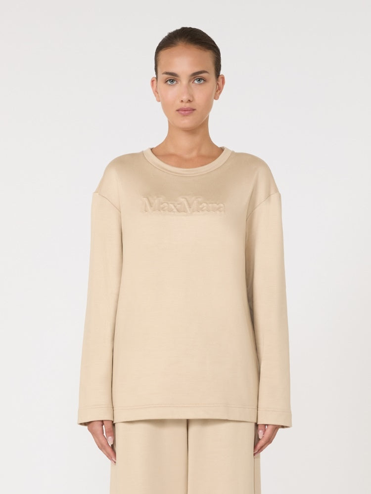 Felpa in misto seta con logo BERMA 001 MAX MARA 