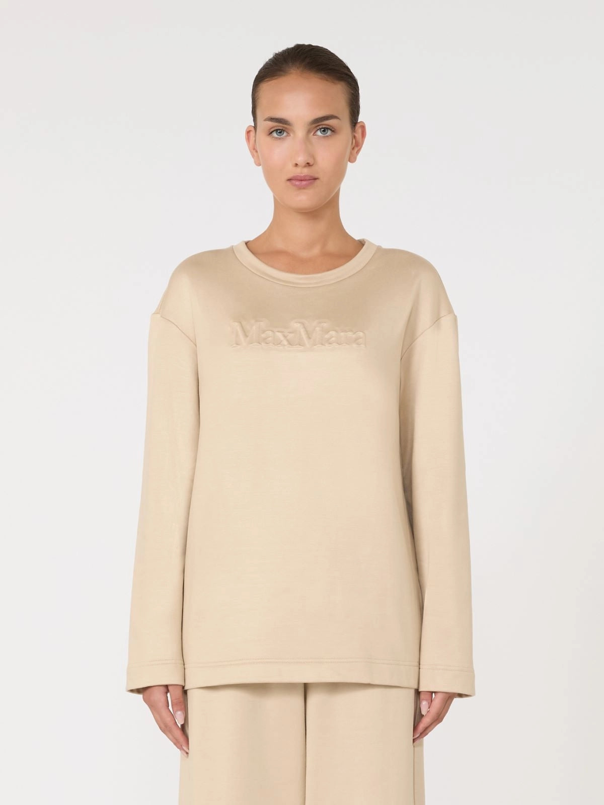 Felpa in misto seta con logo BERMA 003 MAX MARA 