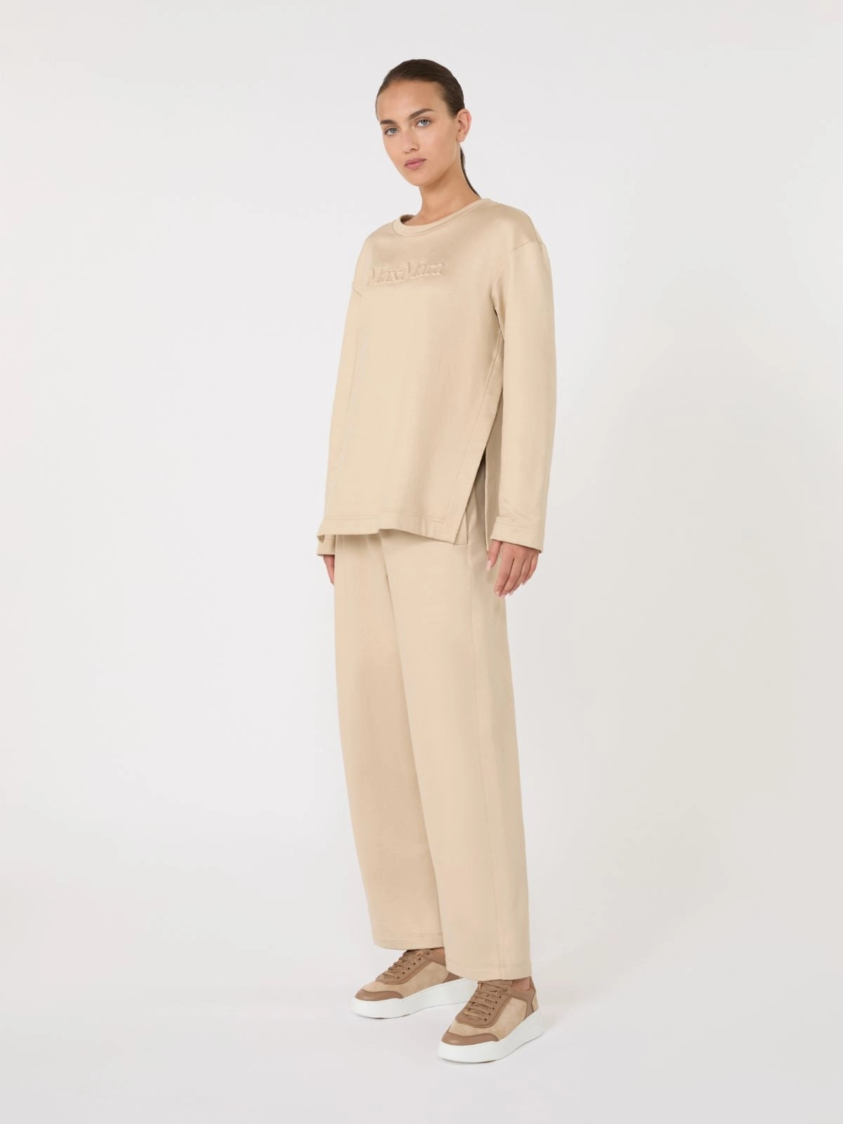 Felpa in misto seta con logo BERMA 003 MAX MARA 