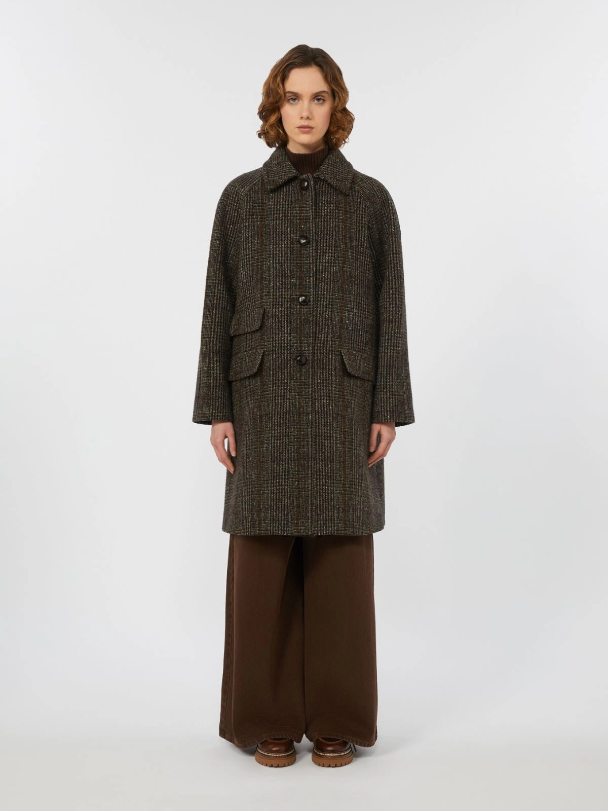 Cappotto midi in lana Principe di Galles PITONE 001 WEEKEND 