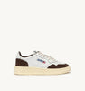 AUTRY SNEAKERSSNEAKERS MEDALIST LOW IN PELLE BIANCA E SUEDE MOGANO