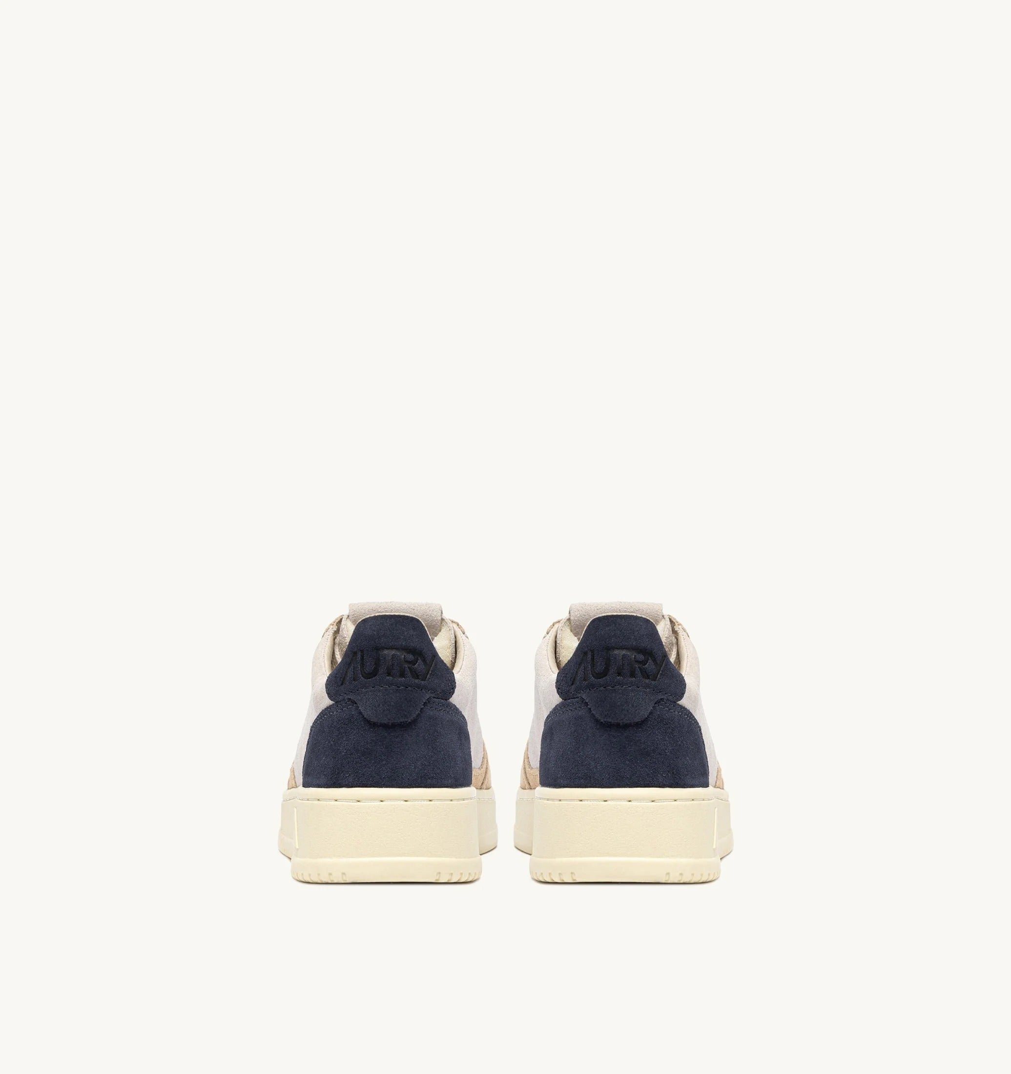 AUTRY SNEAKERS<BR/>SNEAKERS MEDALIST LOW TRICOLOR IN SUEDE BIANCO SAND E BLUE SPACE AULM TS29 AUTRY ACTION SHOES 