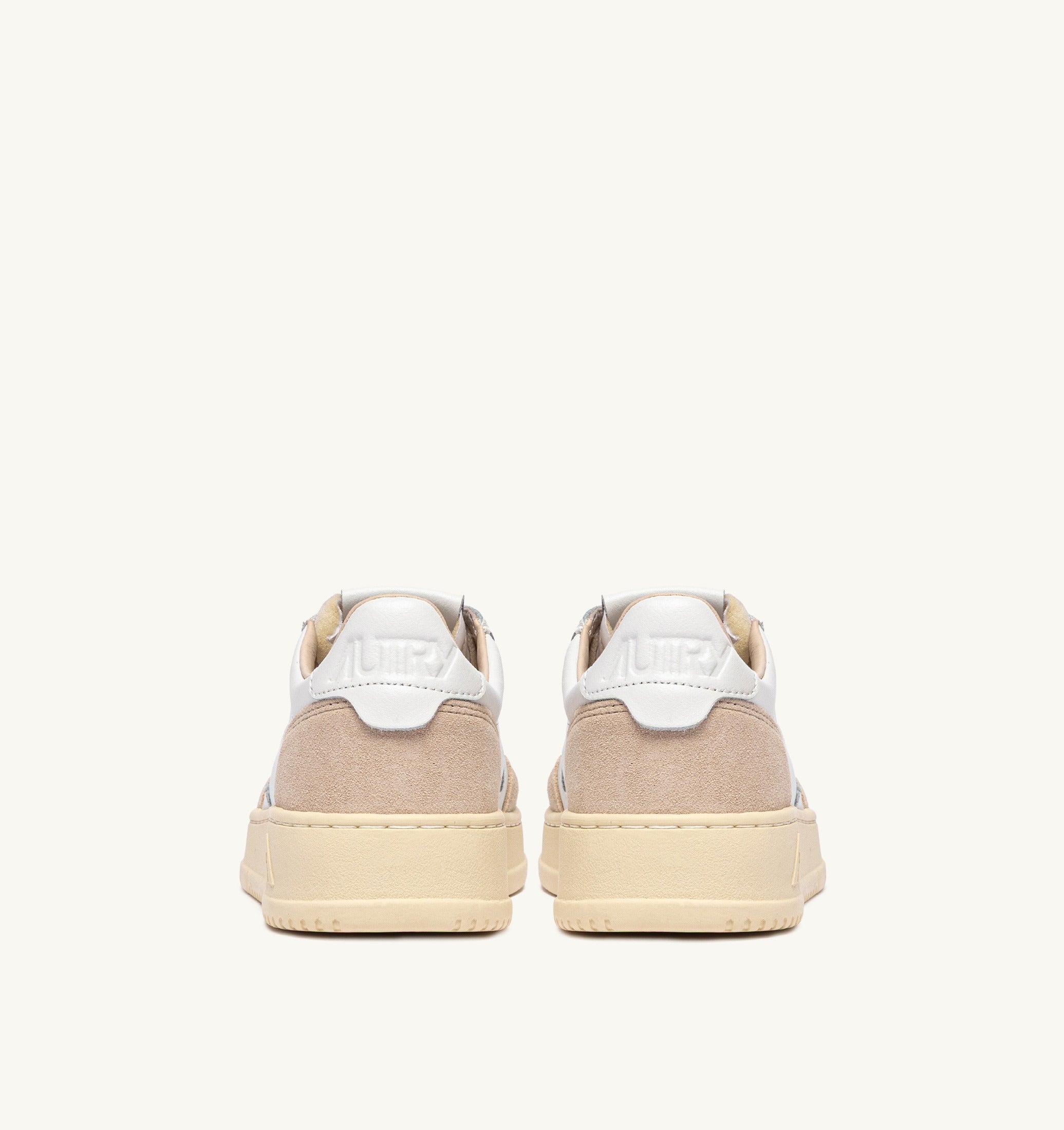 AUTRY SNEAKERS<BR/>SNEAKERS MEDALIST LOW IN PELLE BIANCA E SUEDE BEIGE AULW LS33 AUTRY ACTION SHOES 