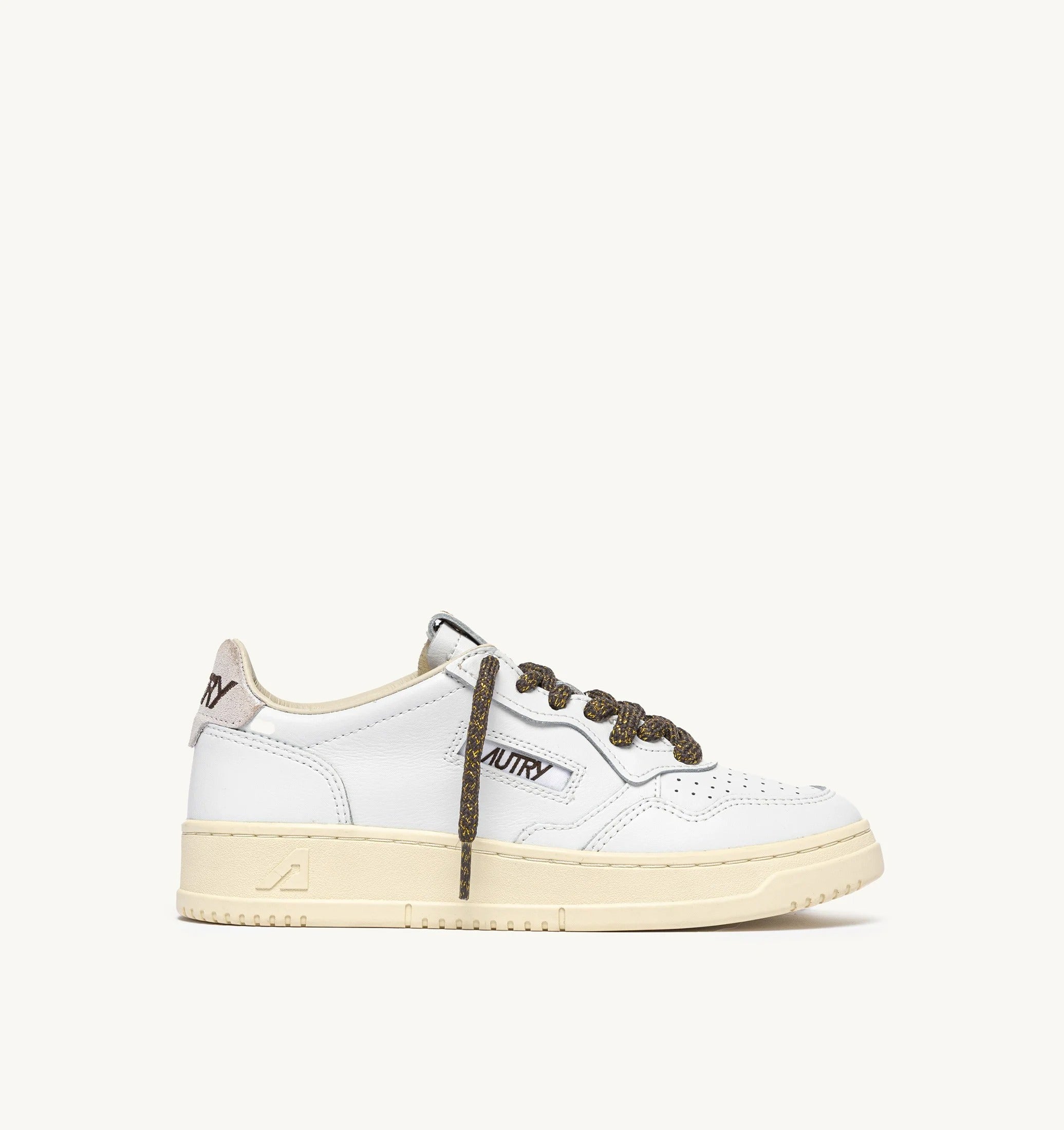 AUTRY SNEAKERS<BR/>SNEAKERS MEDALIST LOW IN PELLE BIANCA E DETTAGLI LUREX CHOCOLATE CHIP AULW SW05 AUTRY ACTION SHOES 