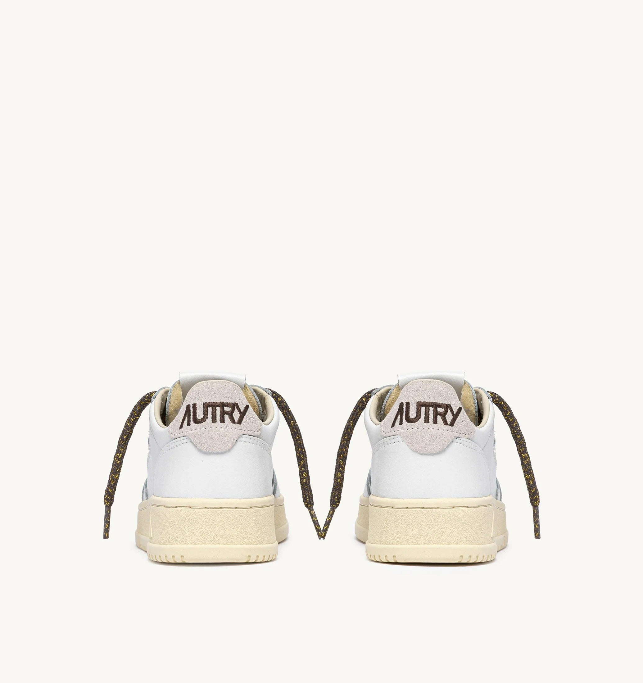 AUTRY SNEAKERS<BR/>SNEAKERS MEDALIST LOW IN PELLE BIANCA E DETTAGLI LUREX CHOCOLATE CHIP AULW SW05 AUTRY ACTION SHOES 
