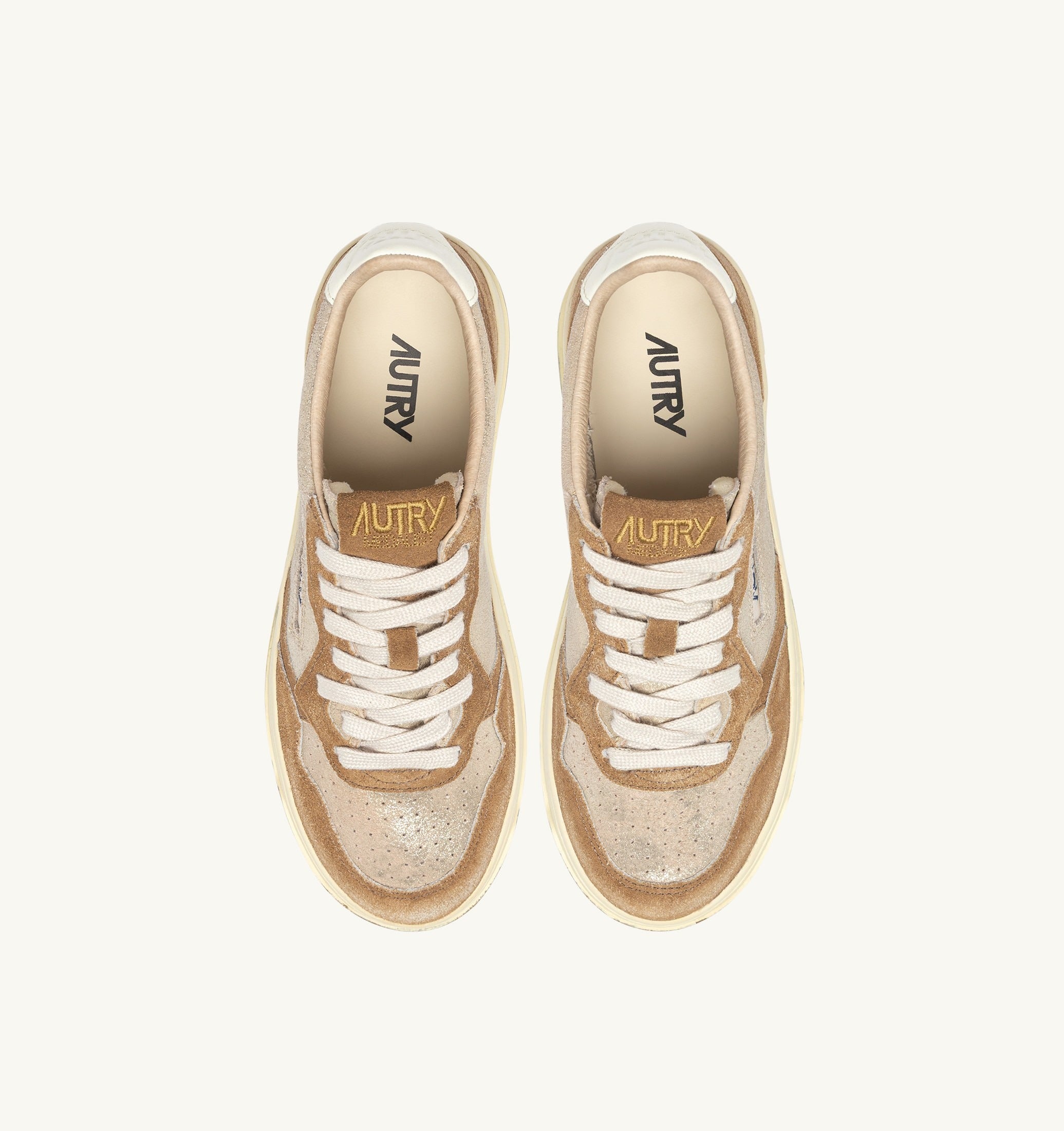 AUTRY SNEAKERS<BR/>SNEAKERS MEDALIST LOW IN SUEDE PLATINO E BEIGE SUGAR AULW YB01 AUTRY ACTION SHOES 