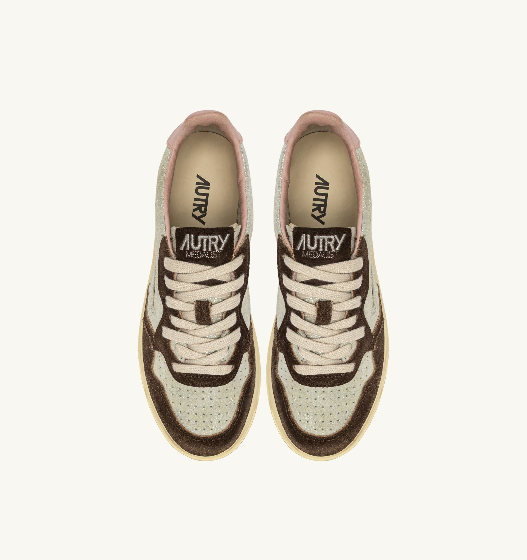 AUTRY SNEAKERS<BR/>SNEAKERS MEDALIST LOW IN SUEDE ARGENTO E MUSTANG SUGAR AULW YB02 AUTRY ACTION SHOES 