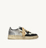 AUTRY SNEAKERSSNEAKERS MEDALIST LOW SUPER VINTAGE IN PELLE BIANCA NERA E ARGENTO