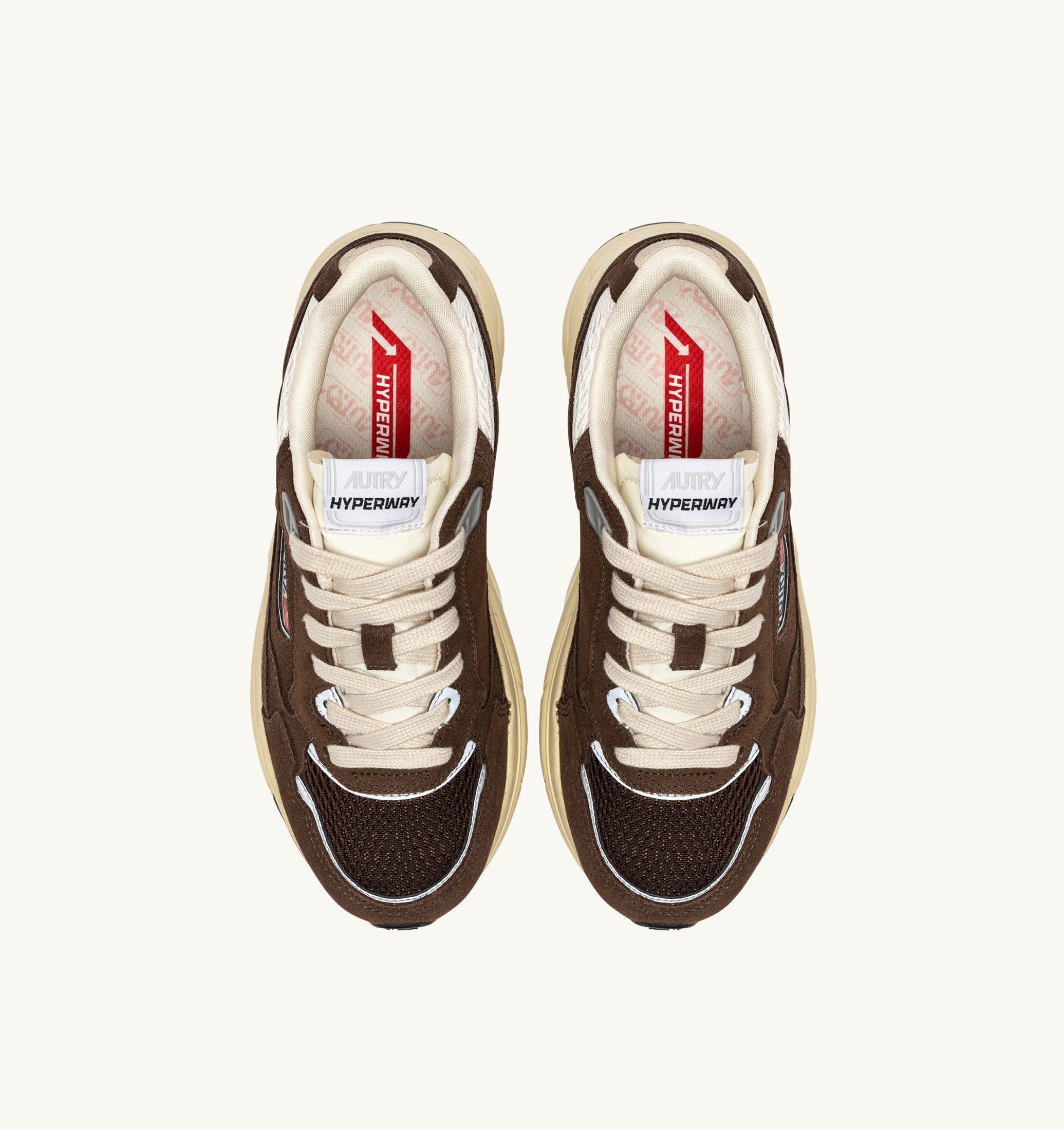 AUTRY SNEAKERS<BR/>SNEAKERS HYPERWAY IN SUEDE E MESH MARSHMALLOW E COTTO HYLW UM25 AUTRY ACTION SHOES 