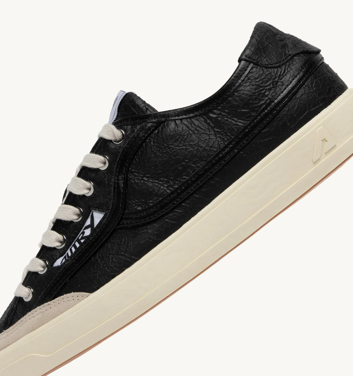 SNEAKERS WINDSCAPE LOW IN PELLE CRAQUELÉ NERA E SAND SCLM KJ02 AUTRY ACTION SHOES 