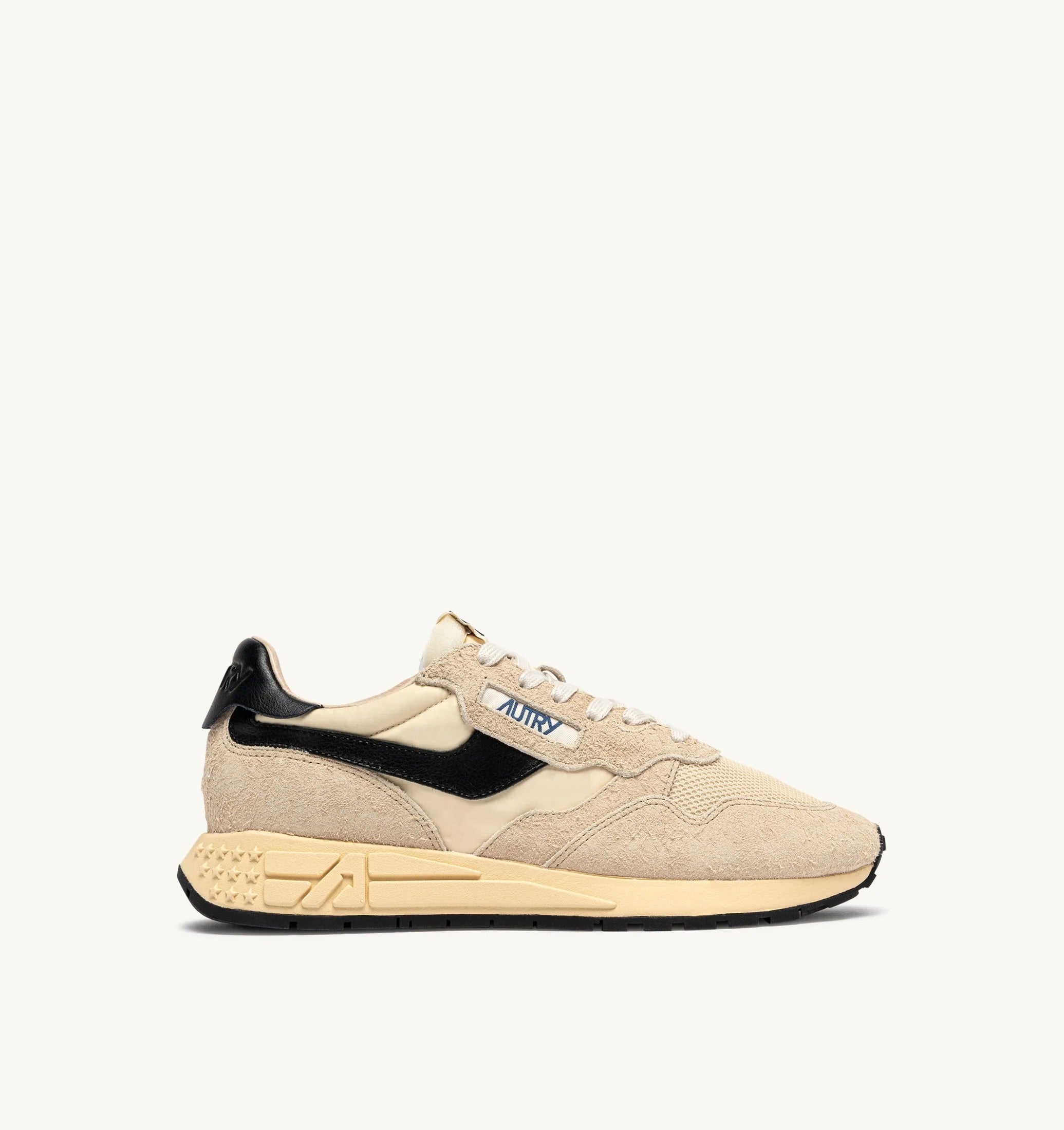 AUTRY SNEAKERS<BR/>SNEAKERS REELWIND LOW IN NYLON E SUEDE ECRU E NERO WWLM UT60 AUTRY ACTION SHOES 