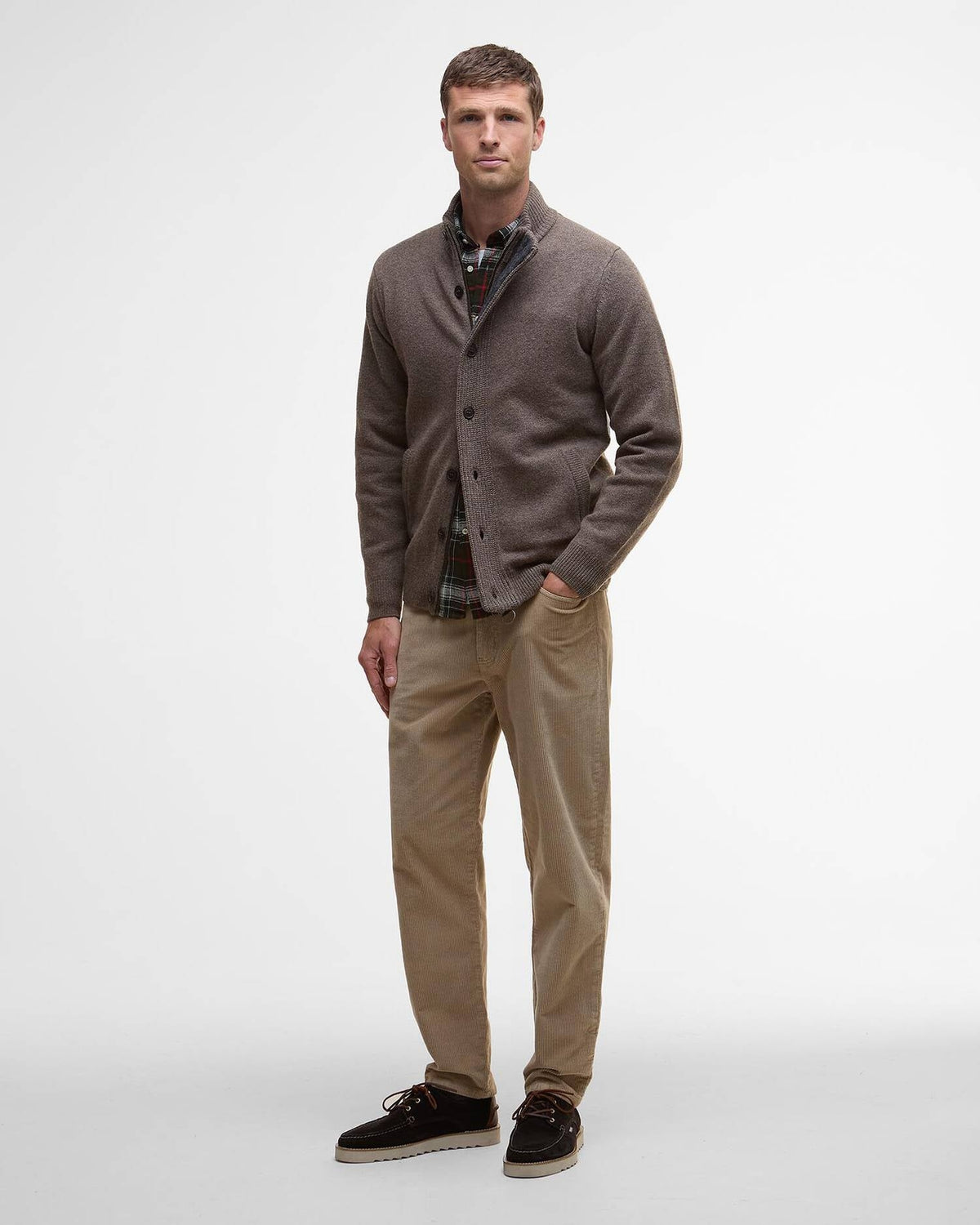 Cardigan con zip e bottoni Patch MKN0731 ST52 BARBOUR 