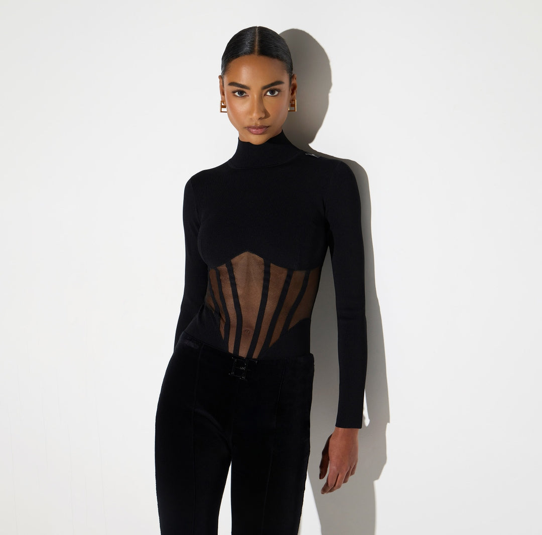 Elisabetta Franchi - Body bustier in maglia BK05S67E2 110 ELISABETTA FRANCHI 