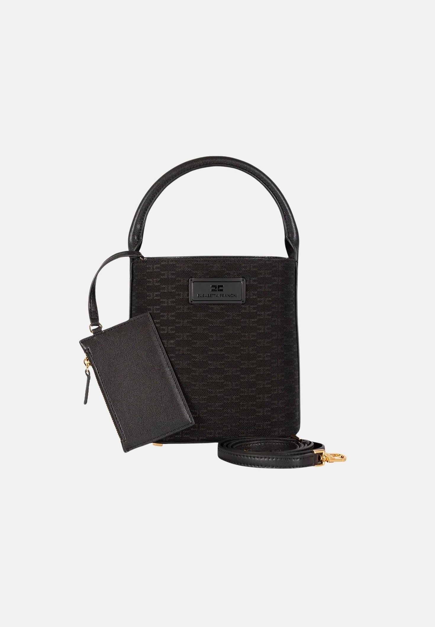 ELISABETTA FRANCHI Borsa DAILY nera con motivo monogram BS02A66E2 110 ELISABETTA FRANCHI 