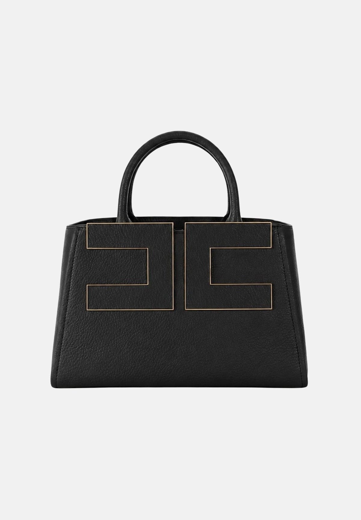 ELISABETTA FRANCHI Borsa TOTE nera  con maxi logo frontale. BS06A66E2 110 ELISABETTA FRANCHI 