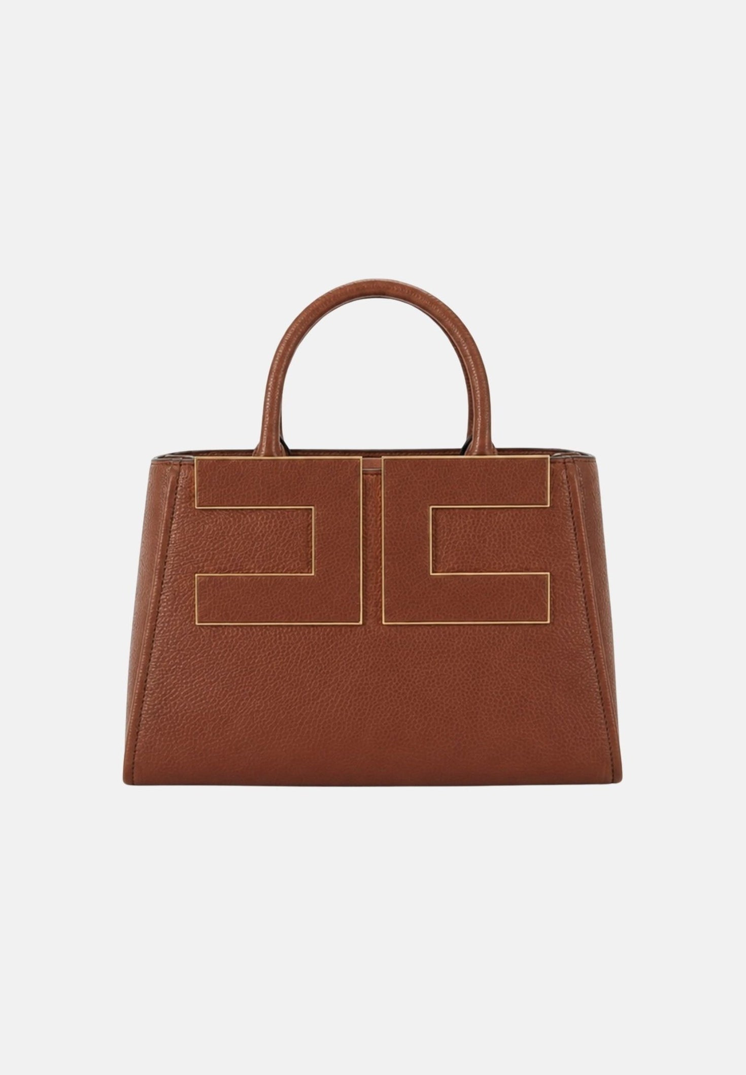 ELISABETTA FRANCHI Borsa a mano brown sugar- marrone con maxi logo frontale BS06A66E2 FK3 ELISABETTA FRANCHI 