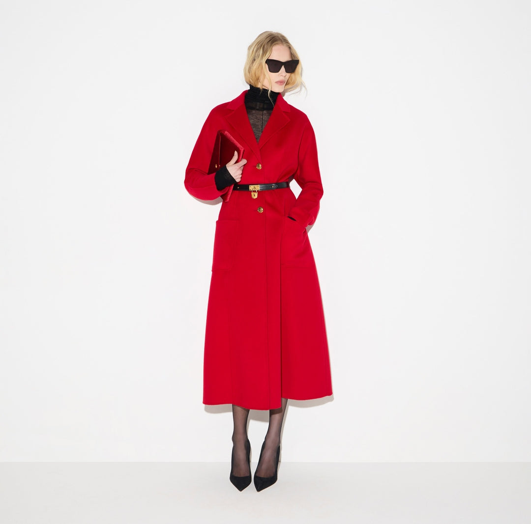 Elisabetta Franchi Cappotto in panno double con cintura CP03D67E2 CG5 ELISABETTA FRANCHI 