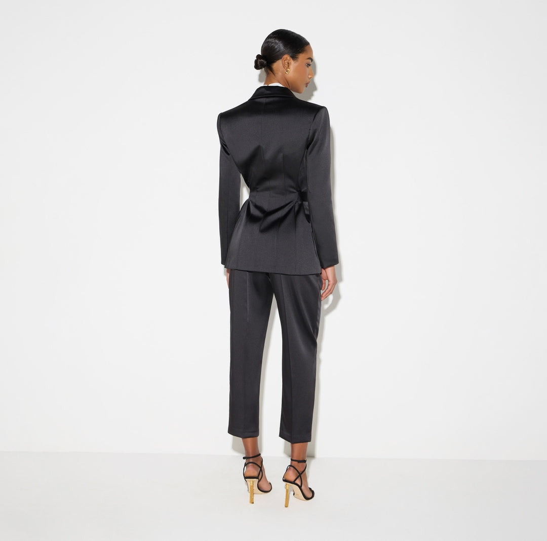 Giacca in raso stretch con cintura GI27966E2 110 ELISABETTA FRANCHI 