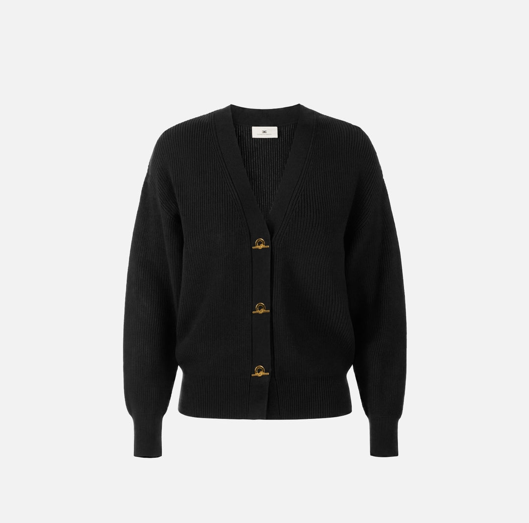 Cardigan in maglia con bottoni gioiello MK01S66E2 110 ELISABETTA FRANCHI 