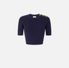Top in maglia con dettagli gioiello