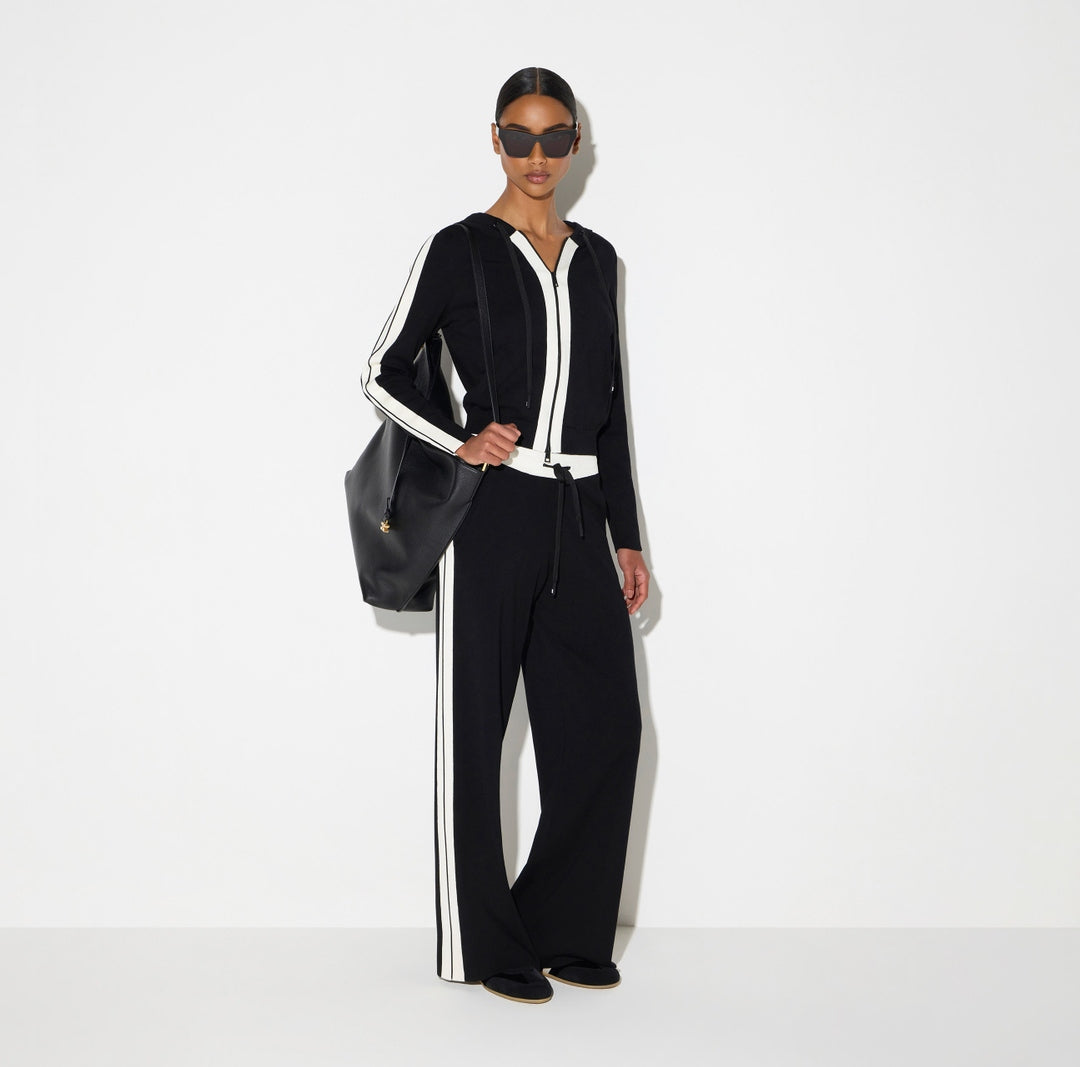 Felpa in maglia bicolore con logo<BR/> MK15S66E2 685 ELISABETTA FRANCHI 